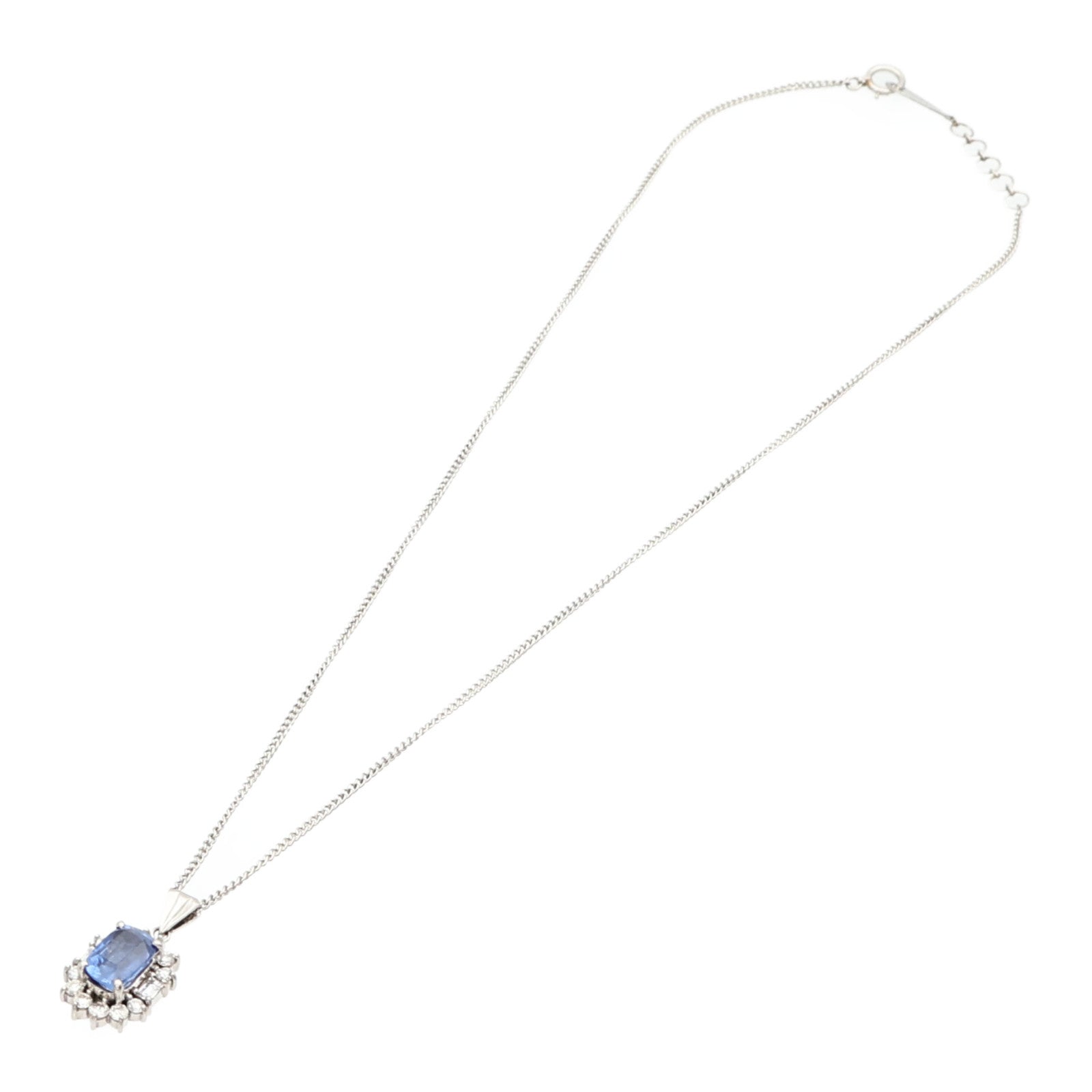 JEWELRY PT900/PT850鉑金Sapphire Necklace藍寶石鑽石項鍊