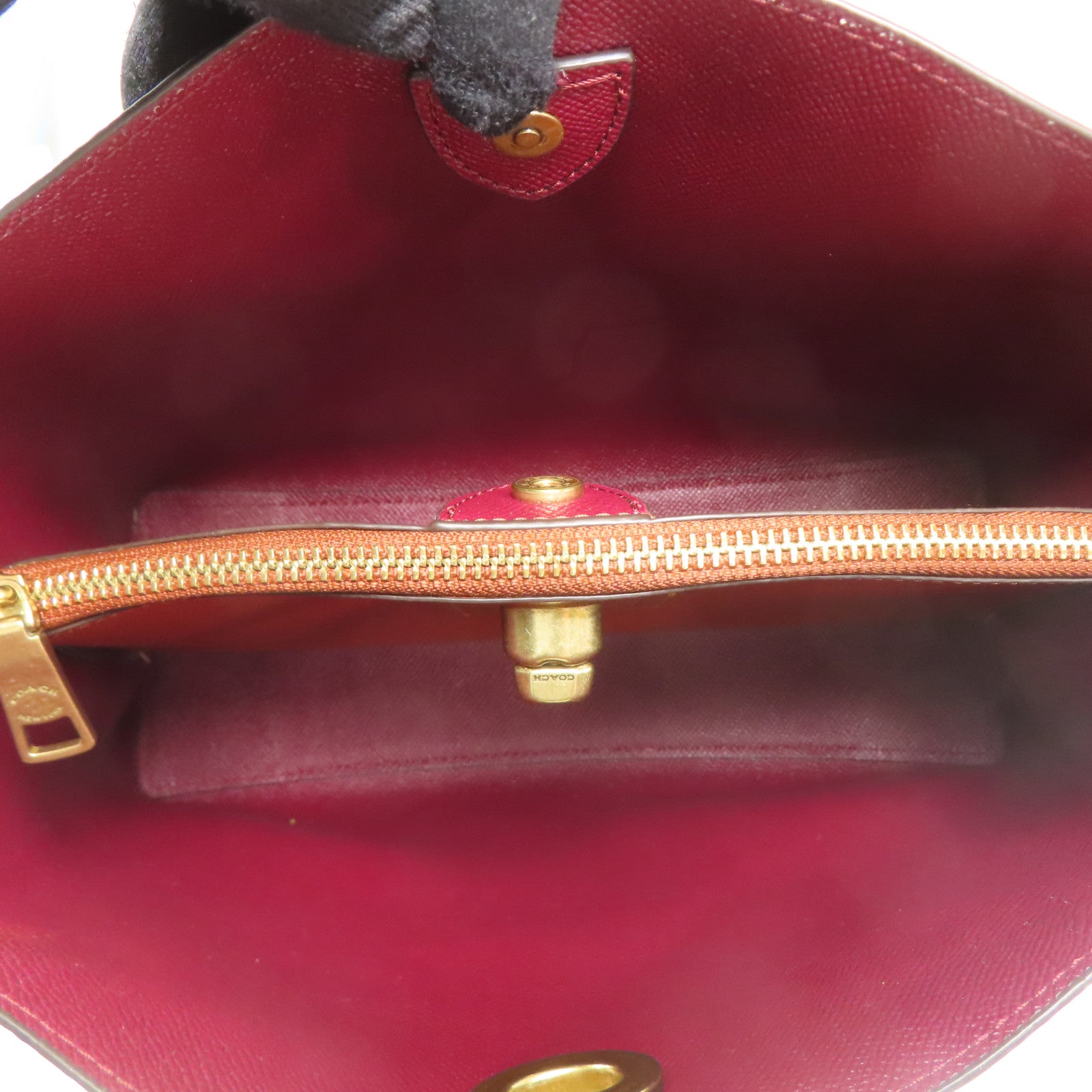 COACH 塗層帆布Shoulder Bag金扣手挽肩背兩用袋