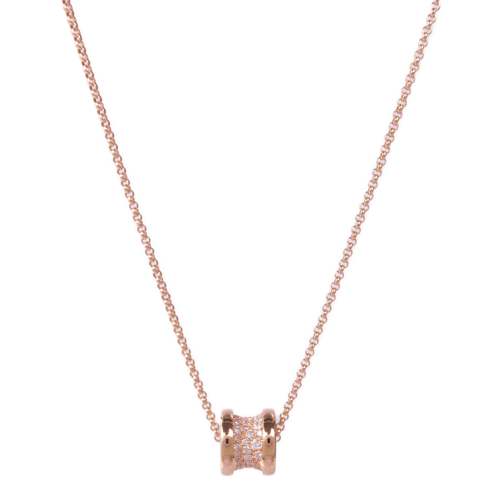 BVLGARI 18K玫瑰金B.zero1 Necklace鑽石項鍊