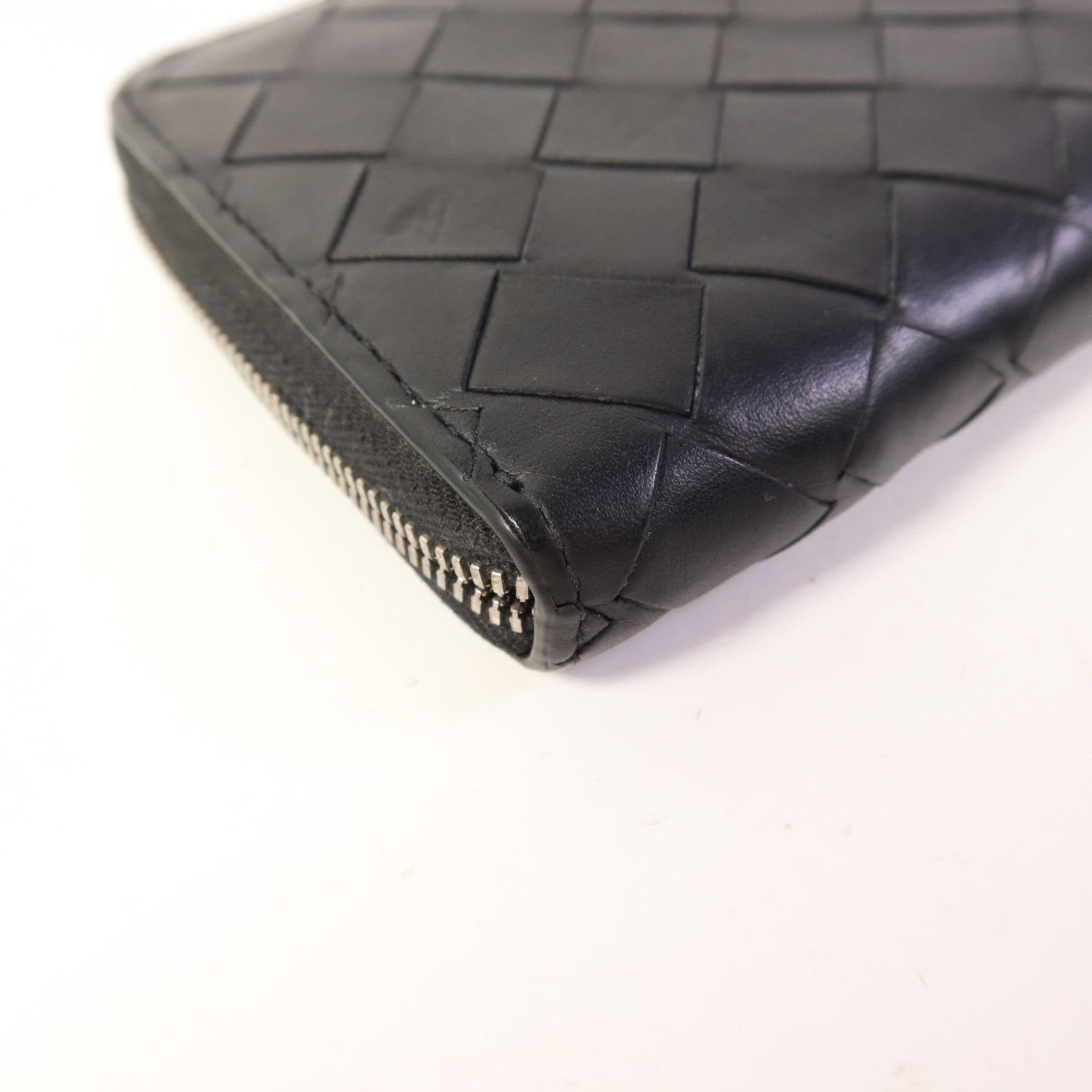 BOTTEGA VENETA 織紋皮革Long Round Wallet銀扣長錢包