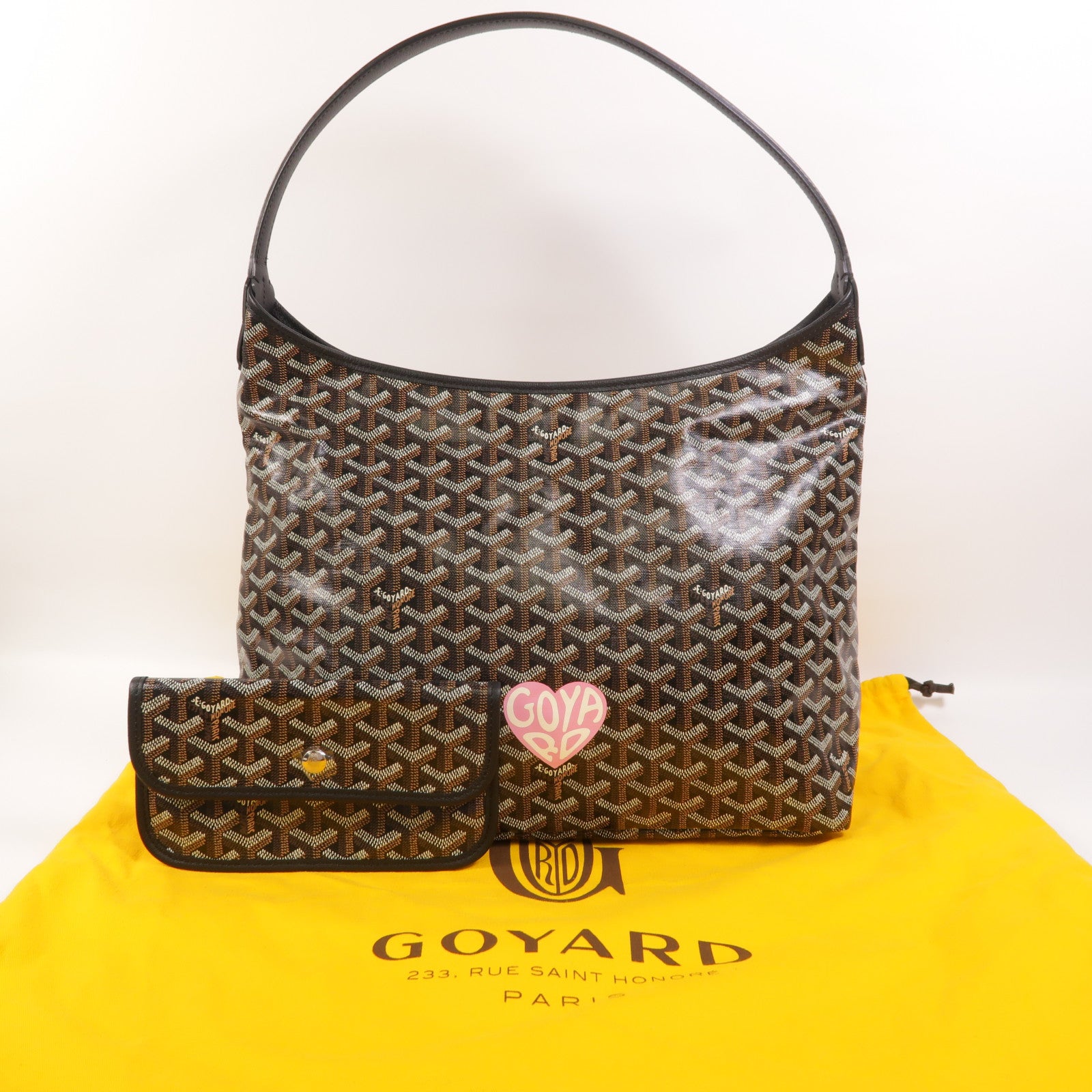 GOYARD 塗層帆布Boheme Hobo銀扣肩背袋