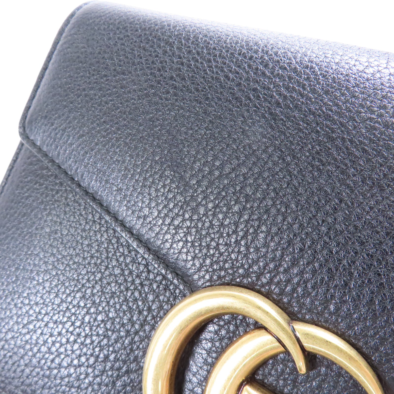 GUCCI GHW Chain Shoulder Bag Calfskin Leather 401232 Black