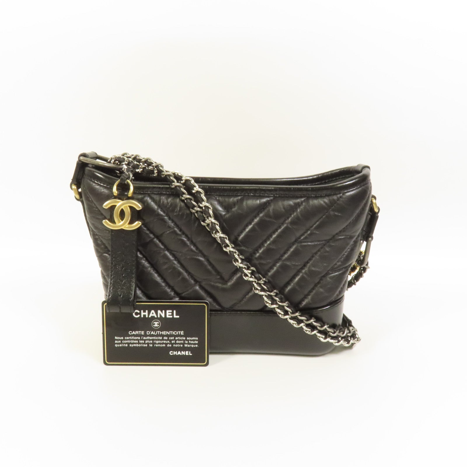 CHANEL 牛皮皮革Gabrielle Small鏈帶肩背袋