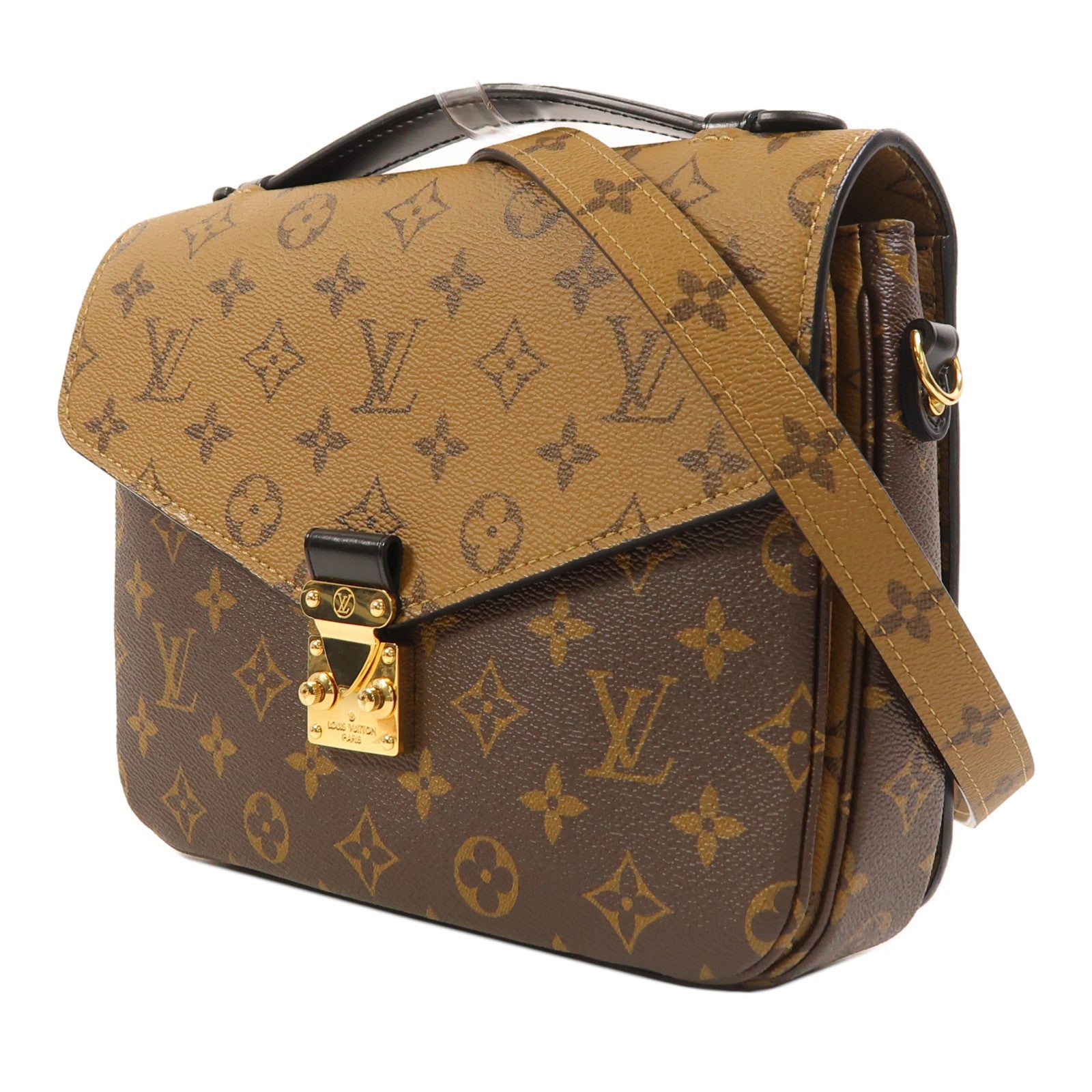 LOUIS VUITTON Monogram Reverse Pochette Metis金扣手挽肩背兩用袋
