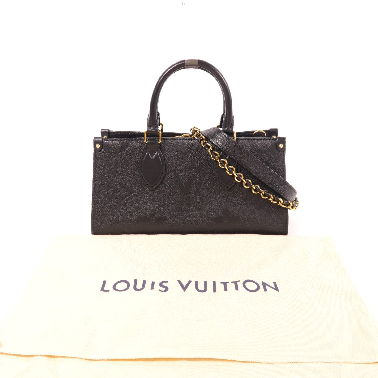 LOUIS VUITTON Monogram Empreinte OnTheGo East West金扣手挽肩背兩用袋