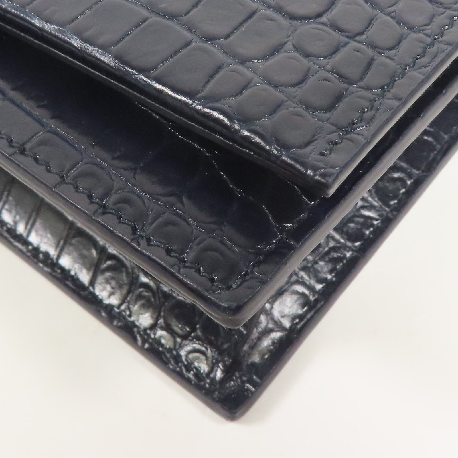 SAINT LAURENT 牛皮皮革Shoulder Bag銀扣鏈帶肩背袋