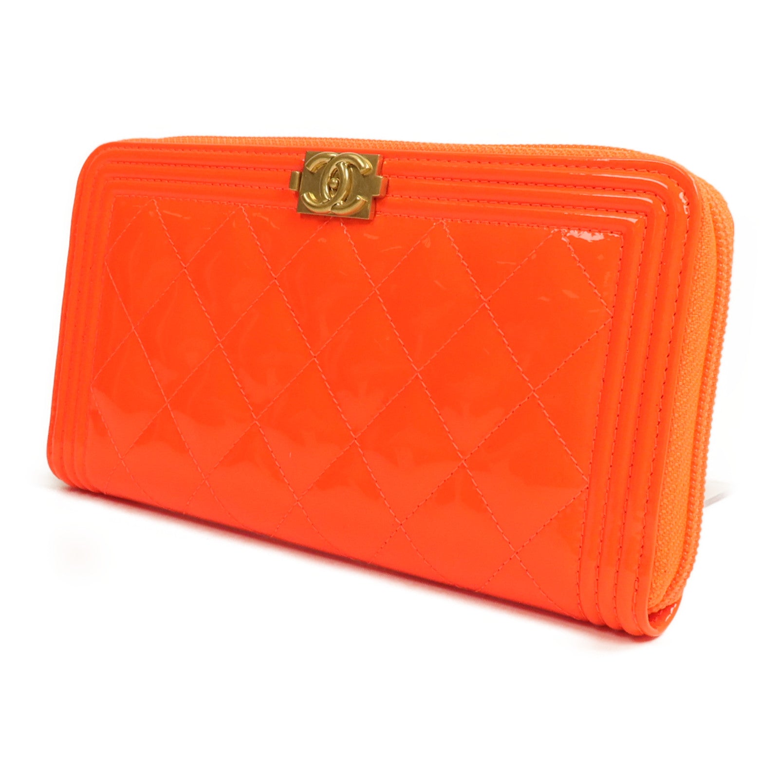 CHANEL 漆皮皮革Boy Long Wallet長錢包