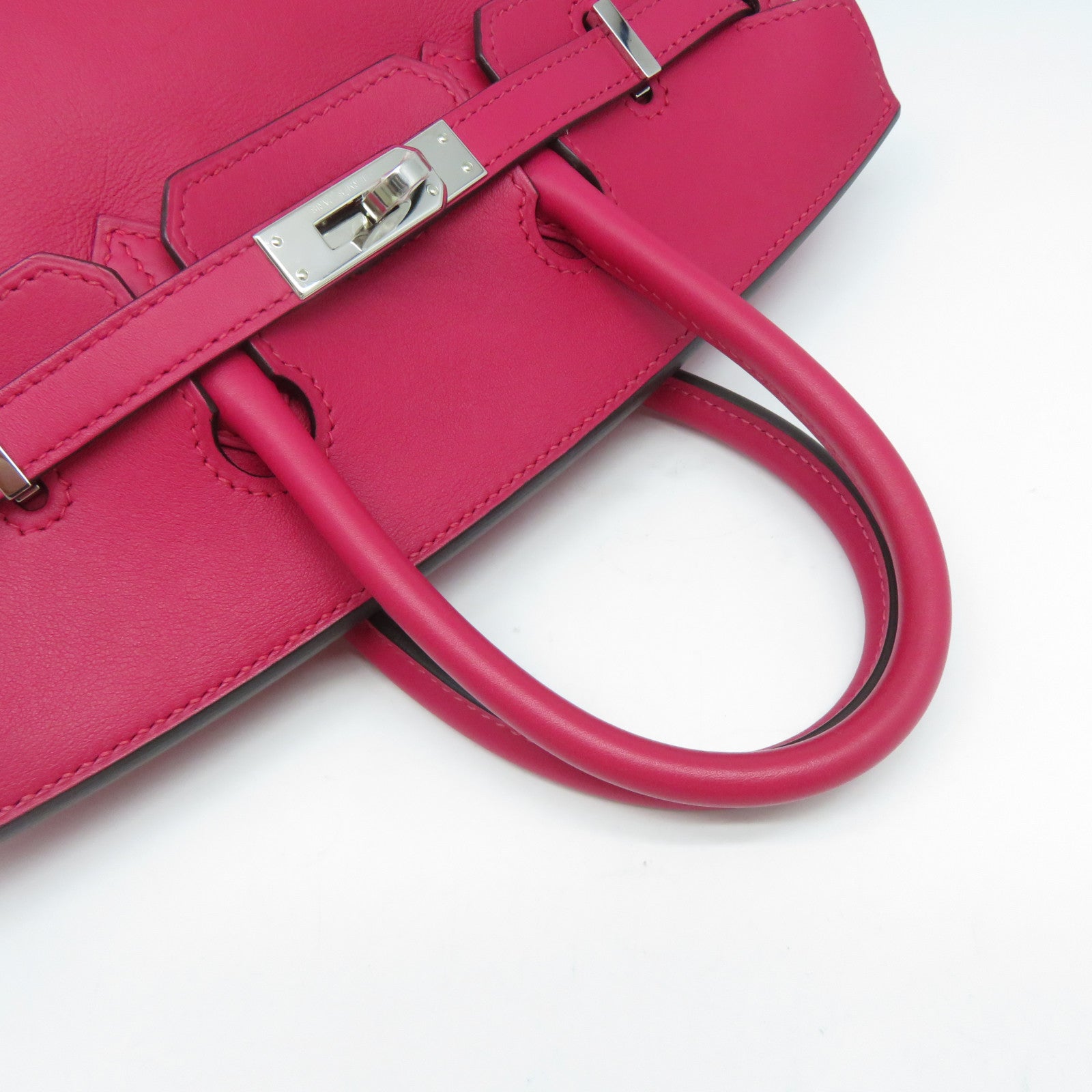 HERMES 【激減優惠】Swift皮革Birkin 25銀扣手挽袋Framboise覆盆子粉色