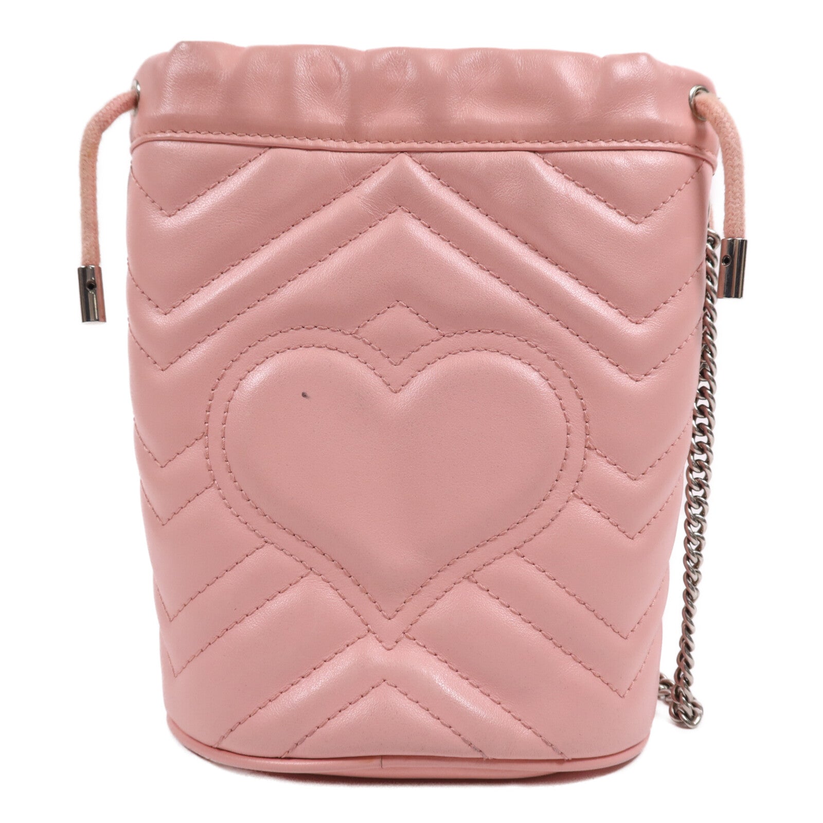 GUCCI 牛皮皮革GG Marmont銀扣鏈帶肩背袋