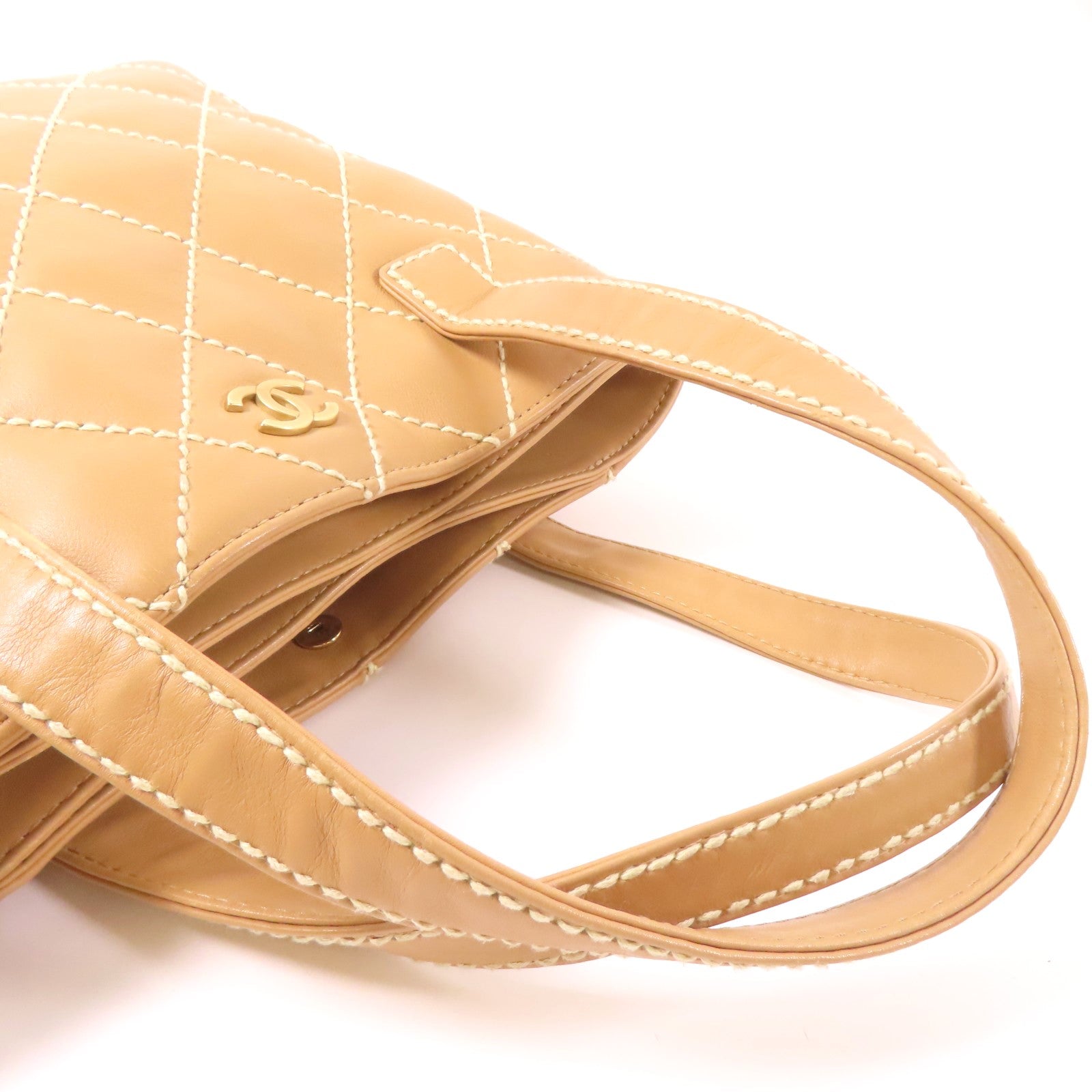 CHANEL 菱格牛皮皮革Shoulder Bag肩背袋啡色