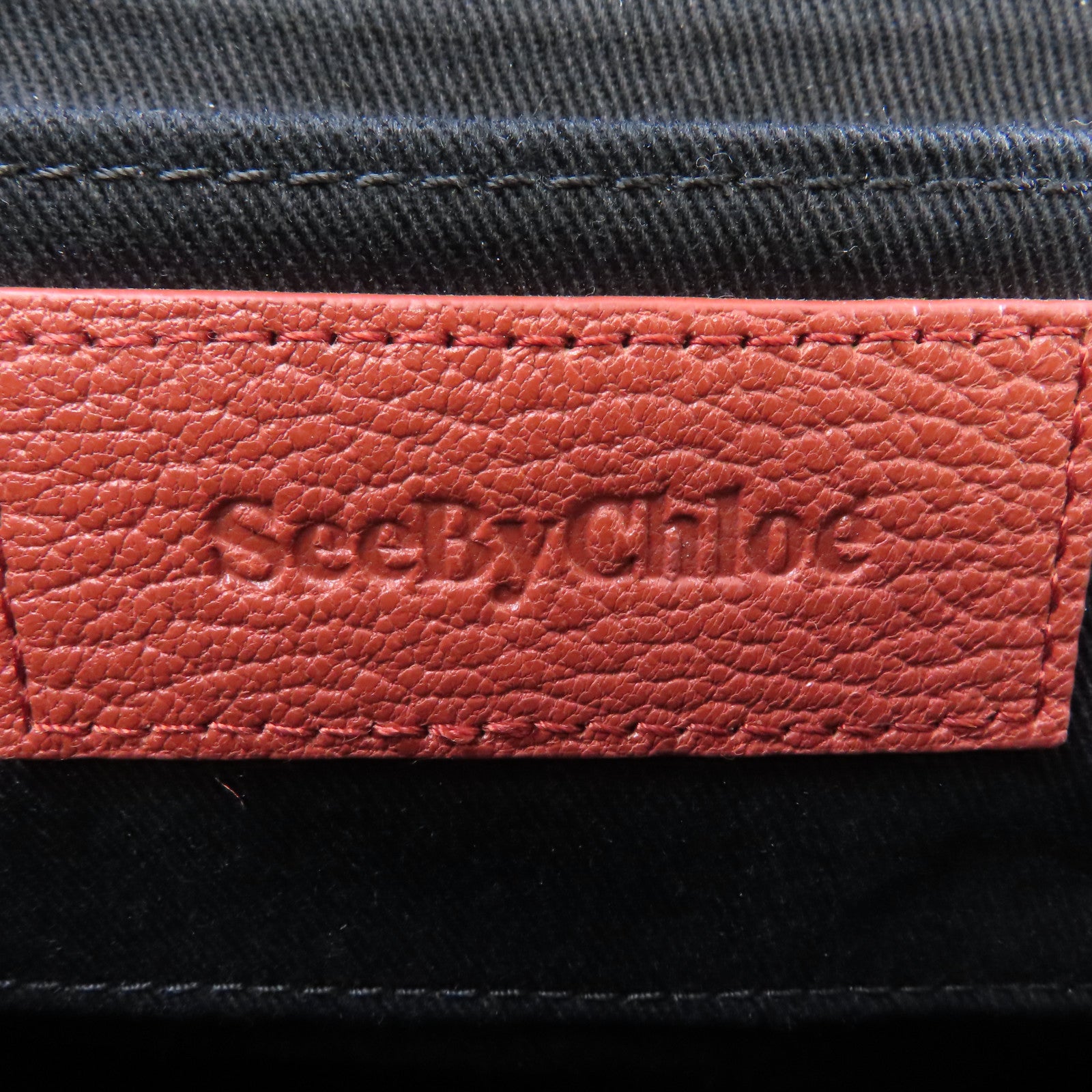 SEE BY CHLOE 牛皮皮革Shoulder Bag金扣肩背袋紅色