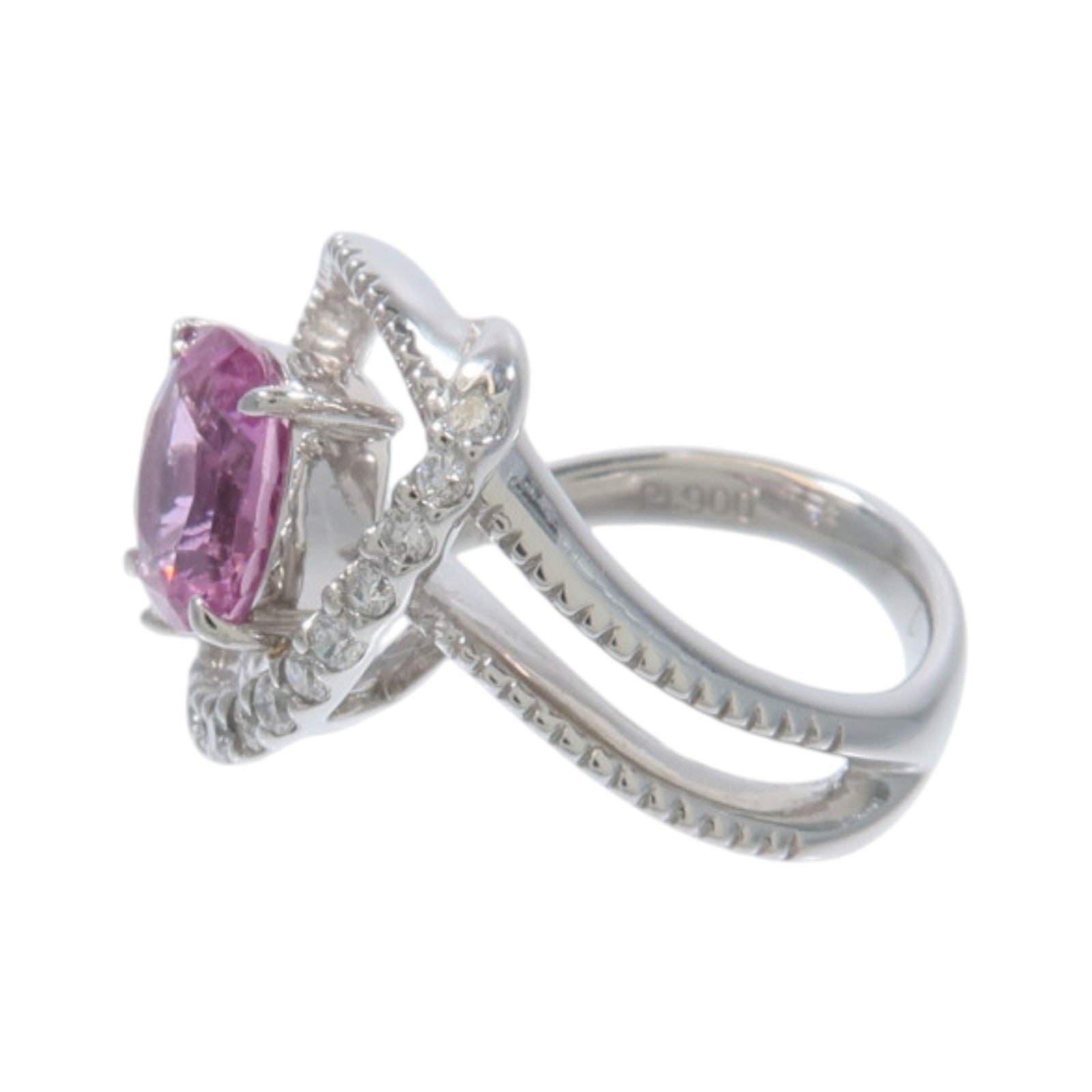 JEWELRY PT900鉑金Purple Sapphire Ring紫色藍寶石/鑽石戒指