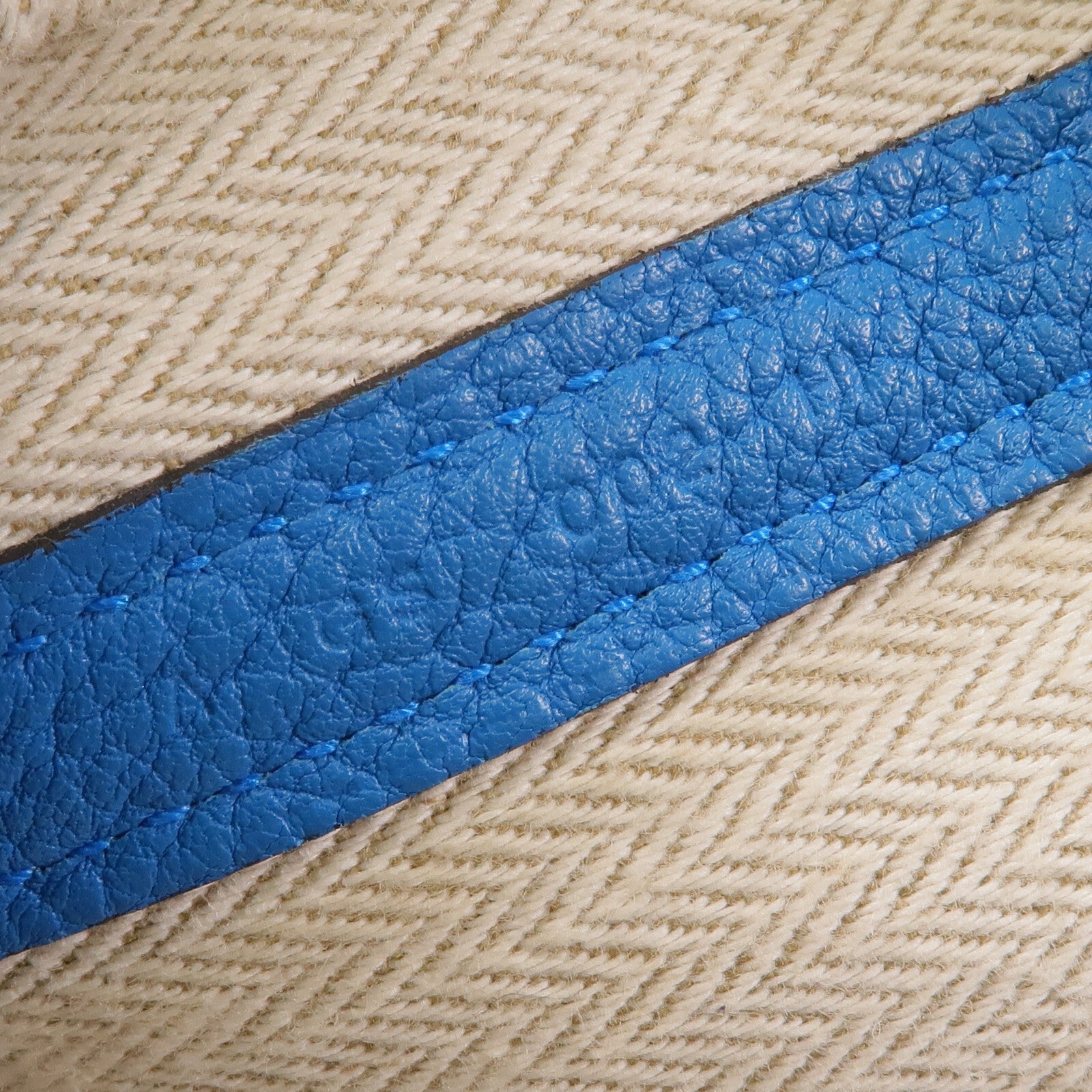 HERMES Clemence皮革Garden Party TPM銀扣手挽袋Turquoise