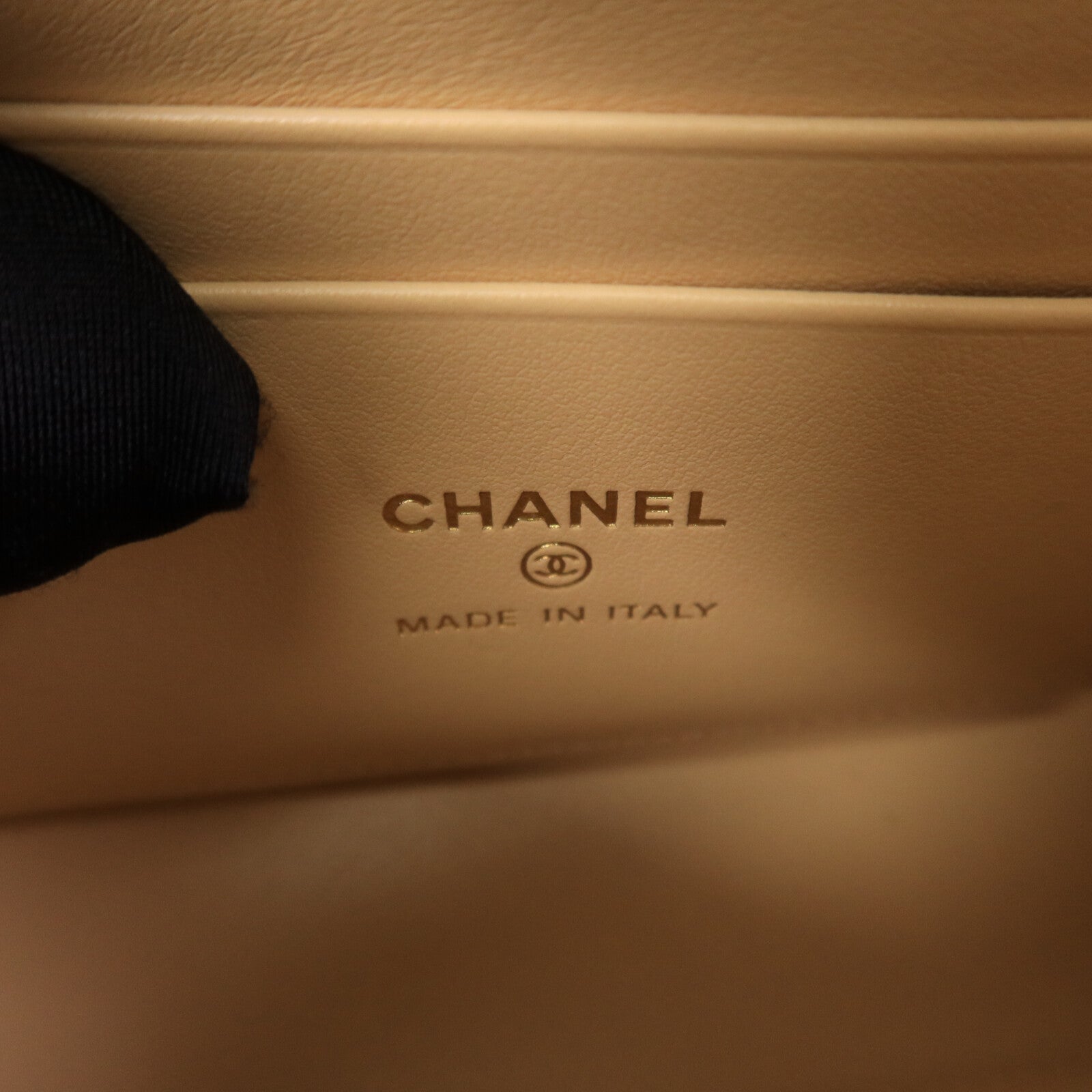 CHANEL 牛皮皮革Nano Coco Handle鏈帶手挽肩背兩用袋