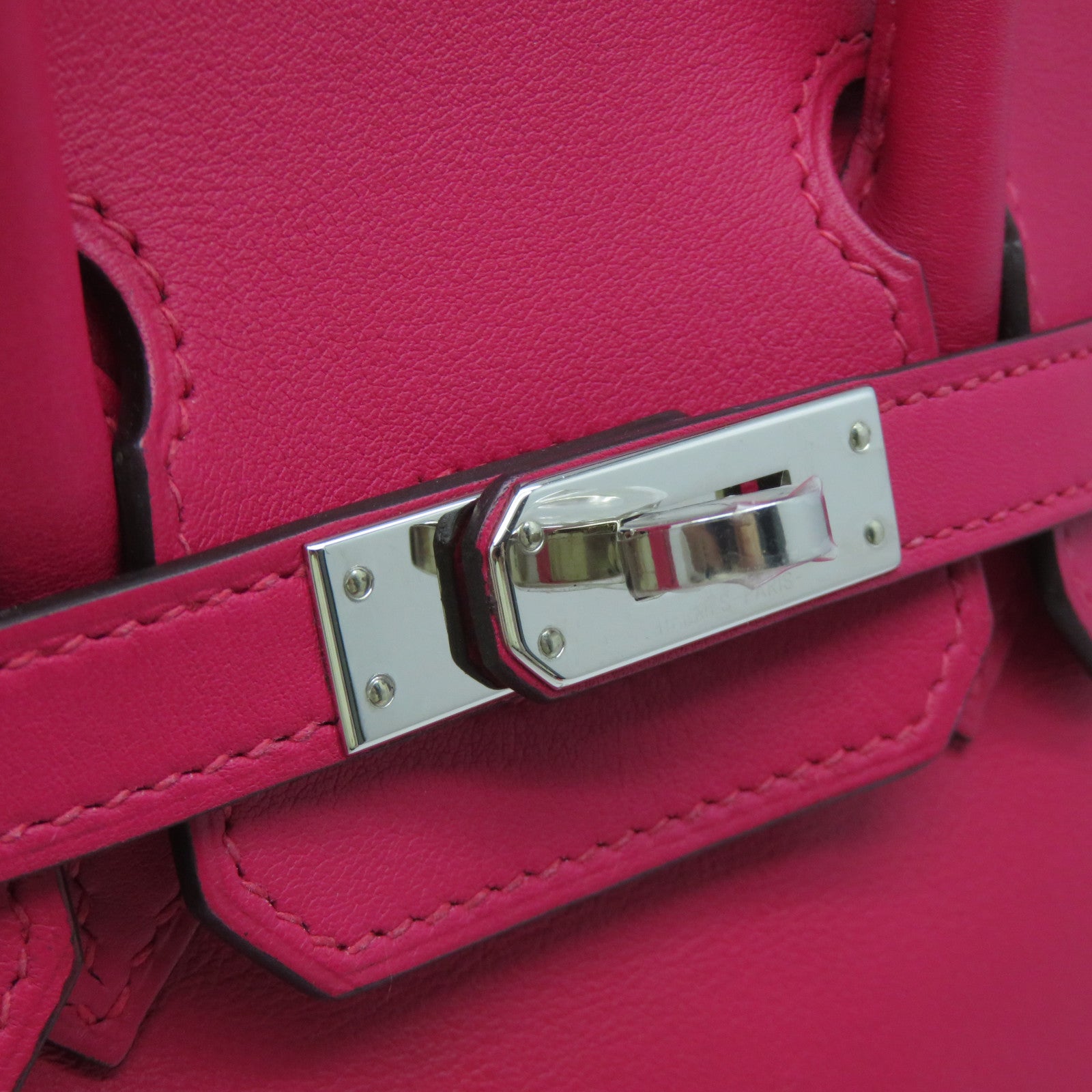 HERMES 【激減優惠】Swift皮革Birkin 25銀扣手挽袋Framboise覆盆子粉色