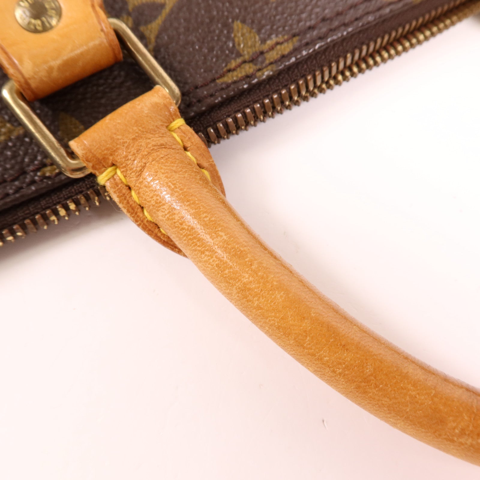 LOUIS VUITTON Monogram Alma PM金扣手挽袋棕色