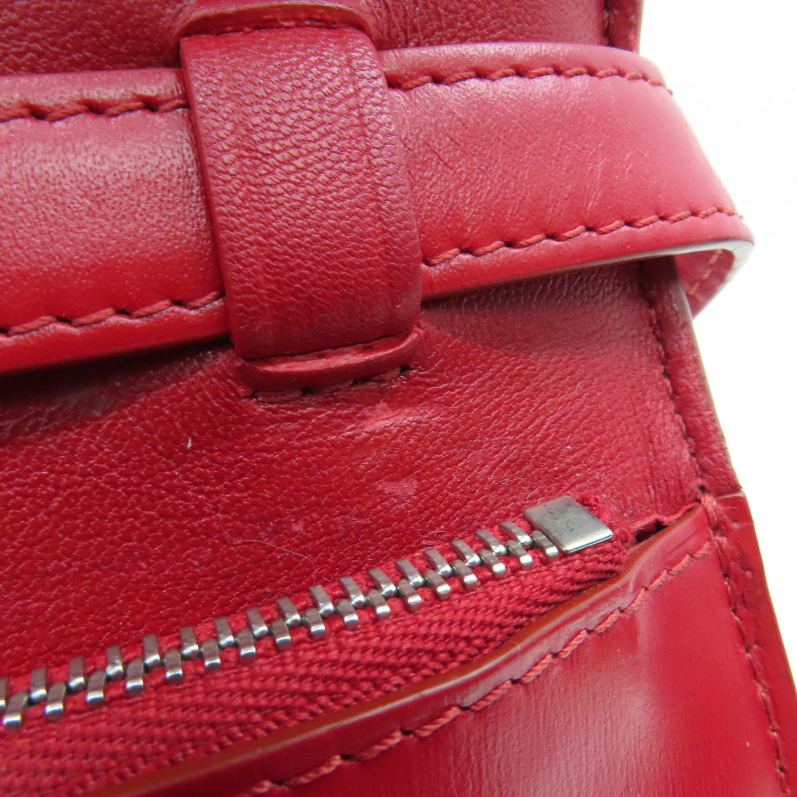 CELINE 牛皮皮革Classic Box银扣肩背袋红色