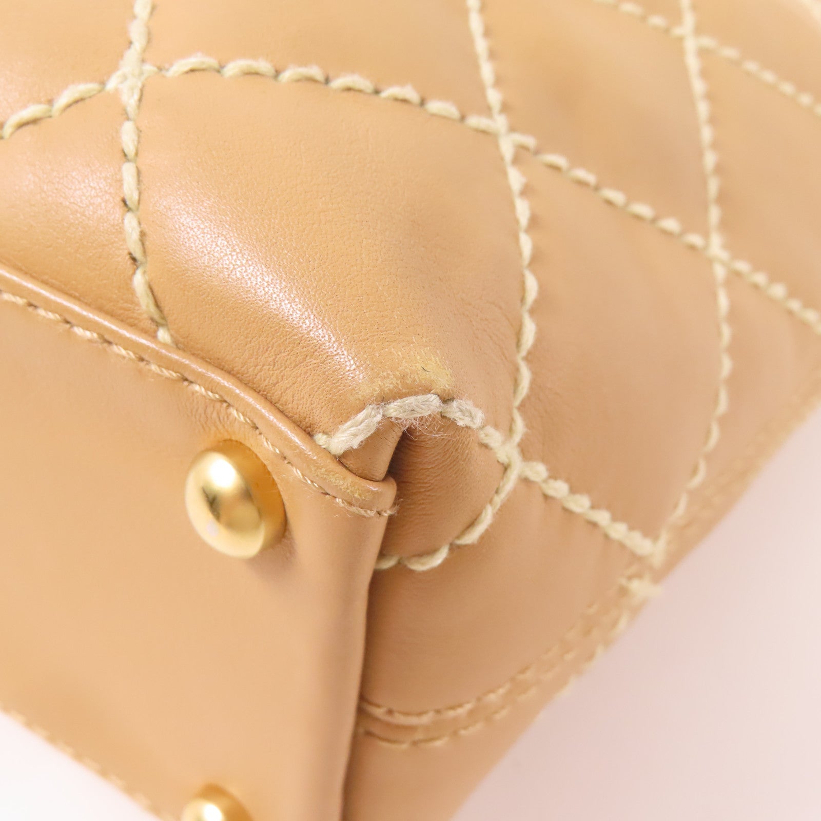 CHANEL 菱格牛皮皮革Shoulder Bag肩背袋啡色