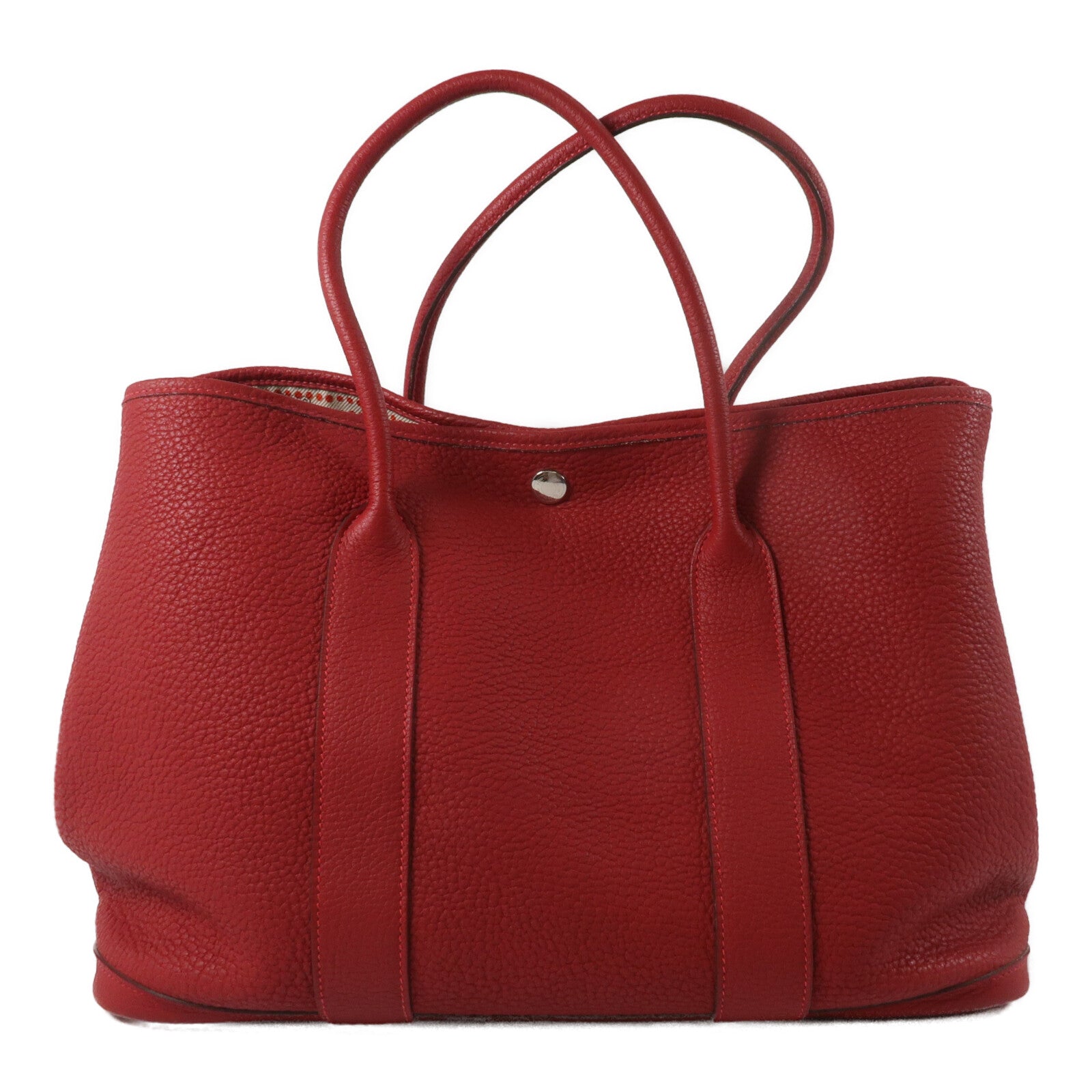 HERMES Negonda皮革Garden Party PM手挽袋Rouge Tomate