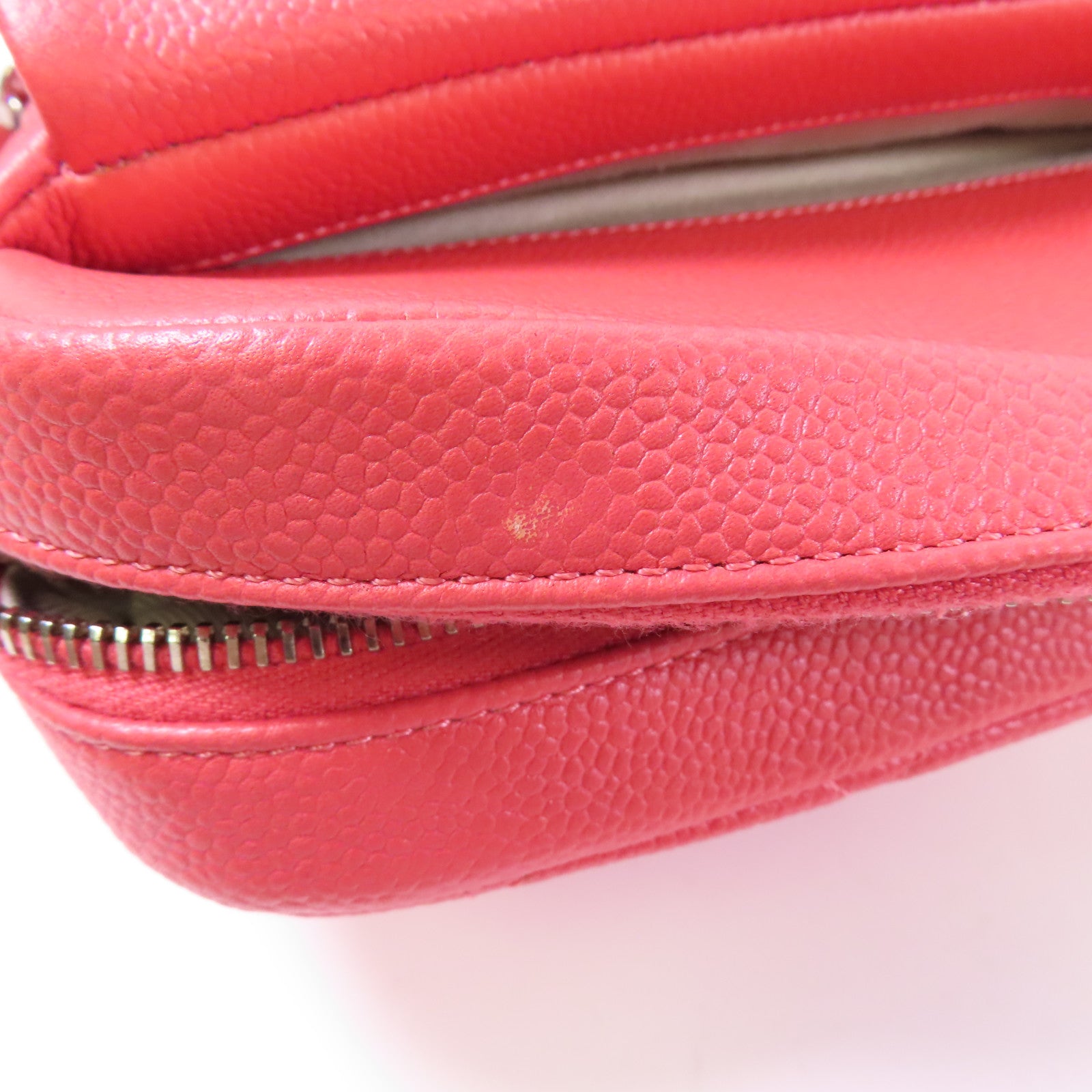 CHANEL CC SHW Chain Shoulder Bag Calfskin Leather Pink