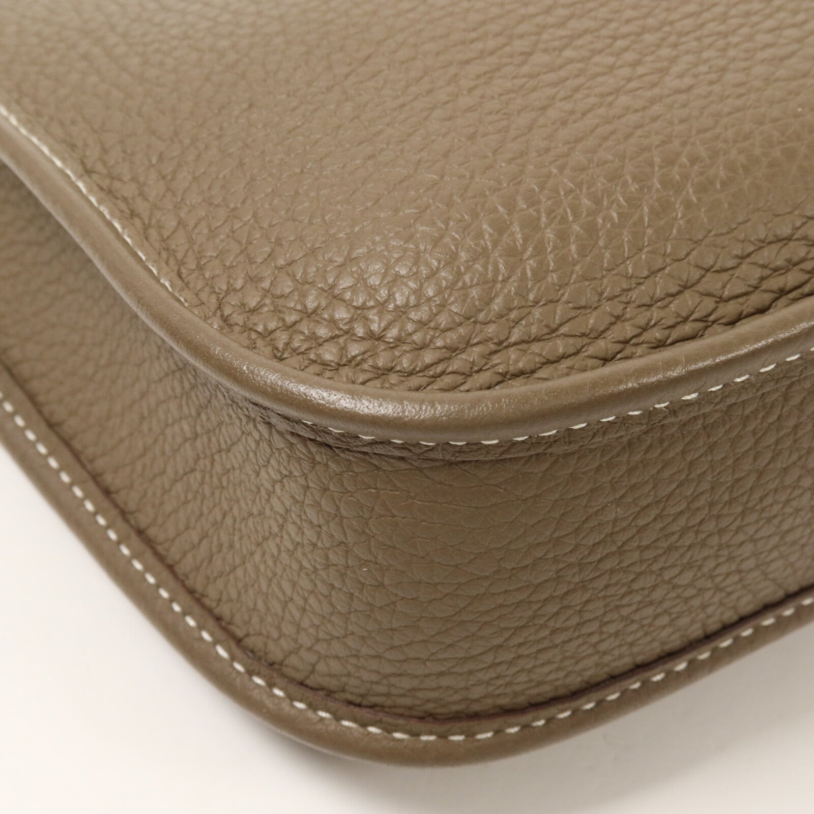 HERMES Clemence皮革Evelyne TPM肩背袋Etoupe/Bleu Indigo