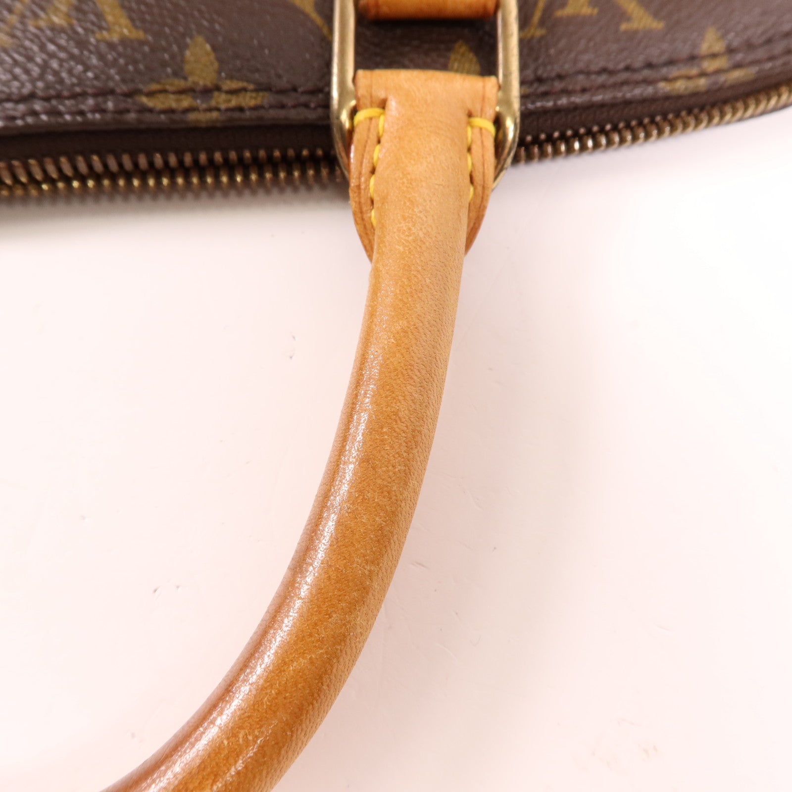 LOUIS VUITTON Monogram Alma PM金扣手挽袋棕色