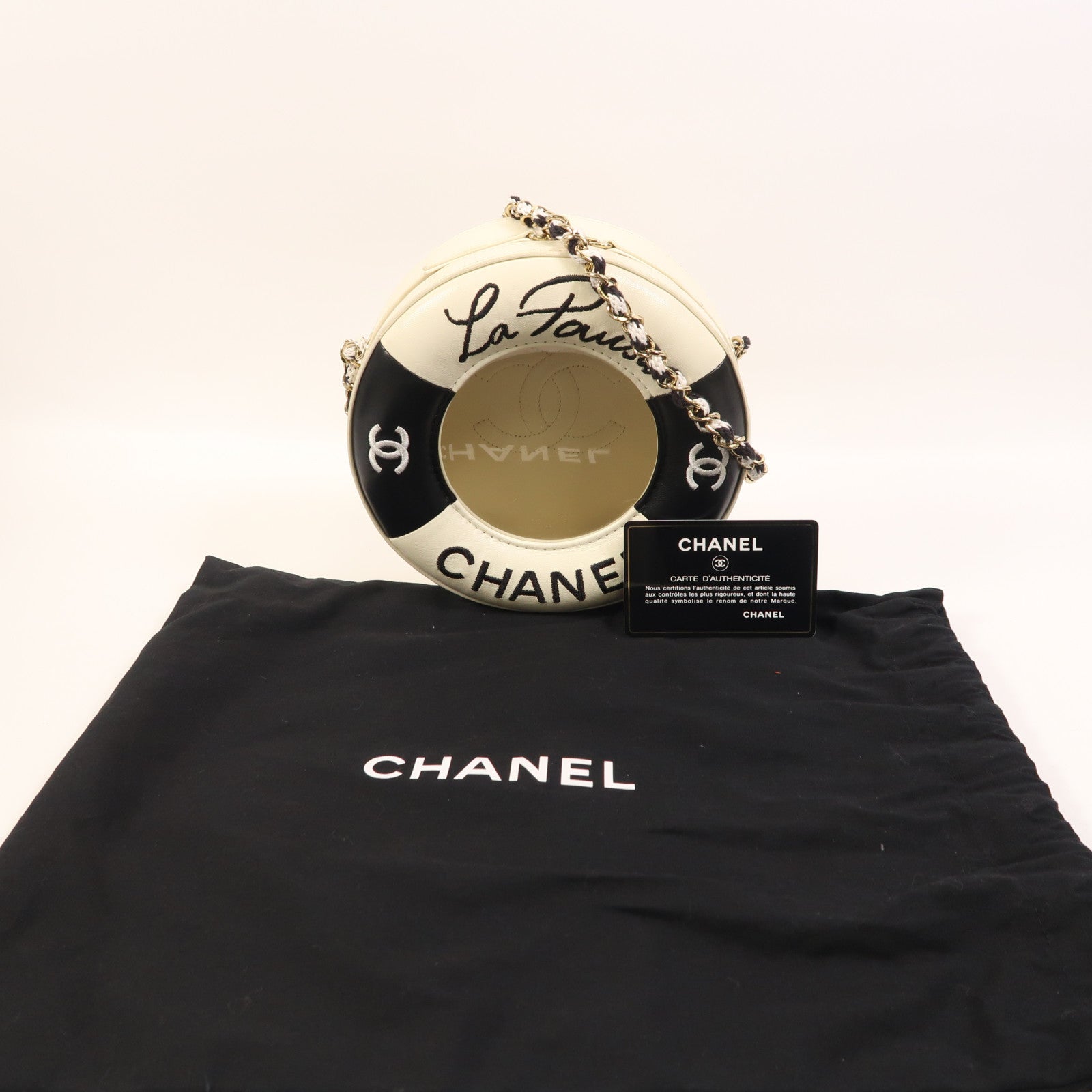 CHANEL 牛皮皮革Chain Shoulder金扣鏈帶肩背袋