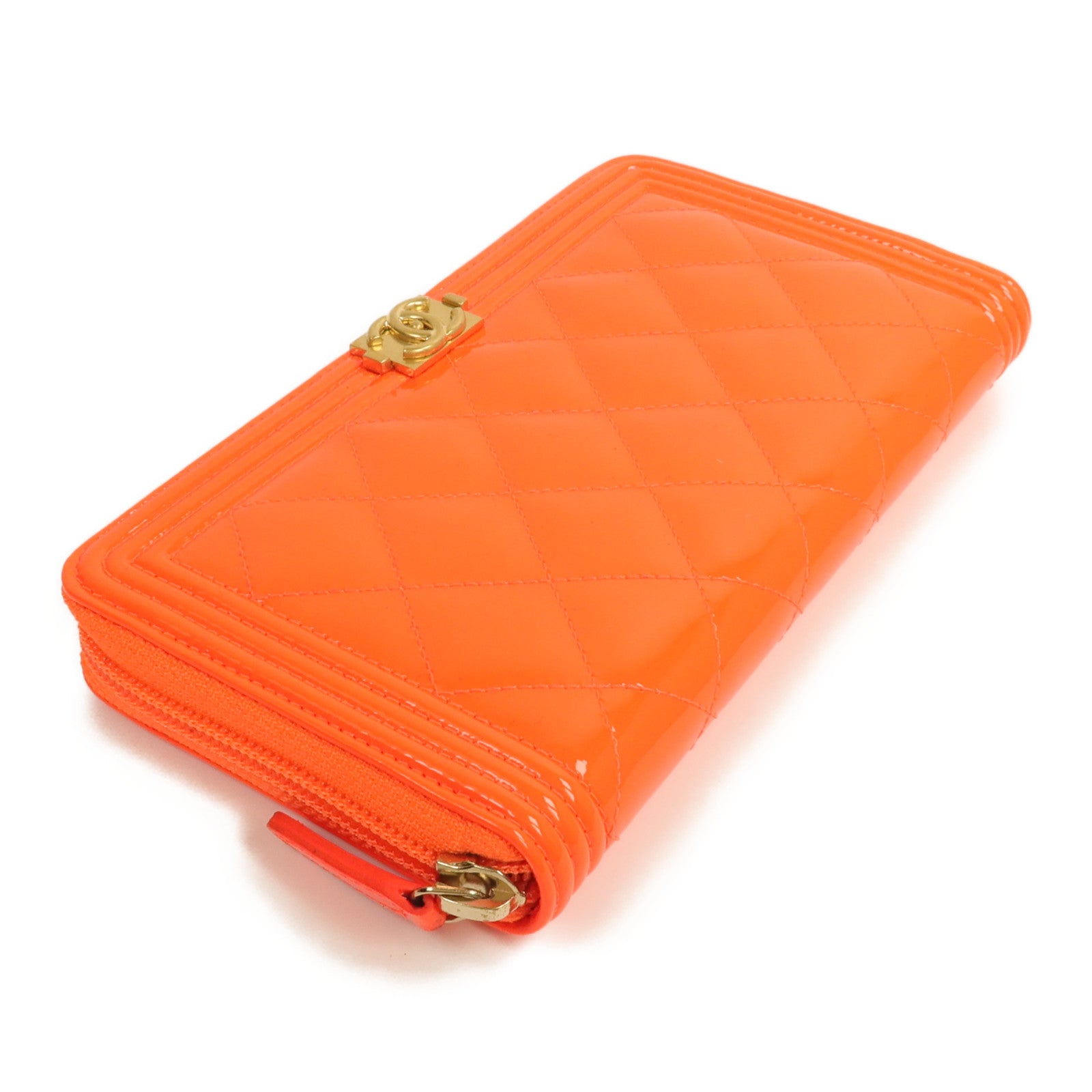 CHANEL 漆皮皮革Boy Long Wallet長錢包