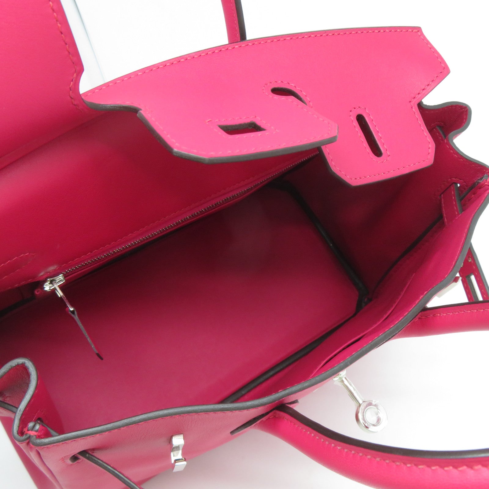 HERMES 【激減優惠】Swift皮革Birkin 25銀扣手挽袋Framboise覆盆子粉色