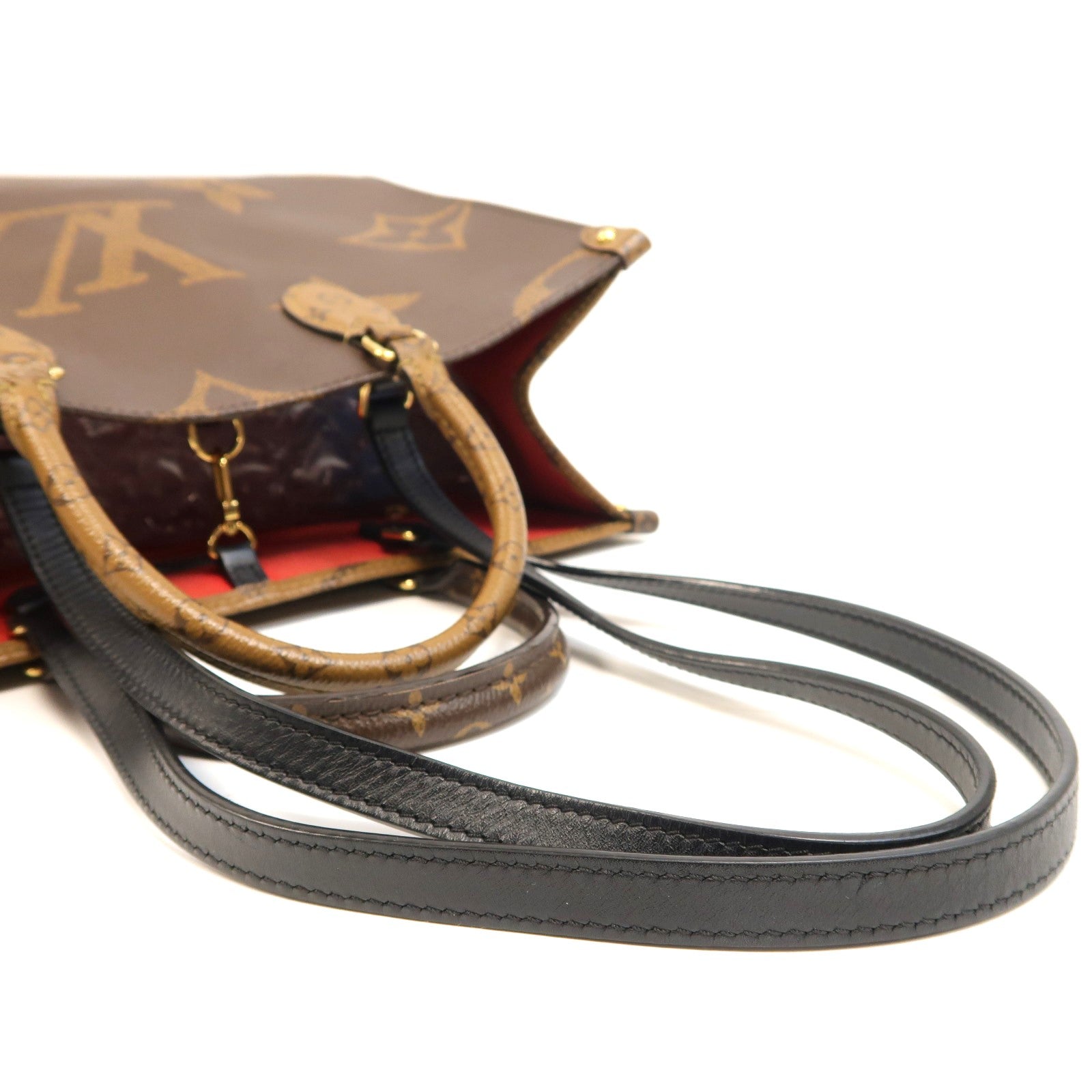 LOUIS VUITTON Monogram Giant Reverse OnTheGo MM金扣手挽肩背兩用袋啡色