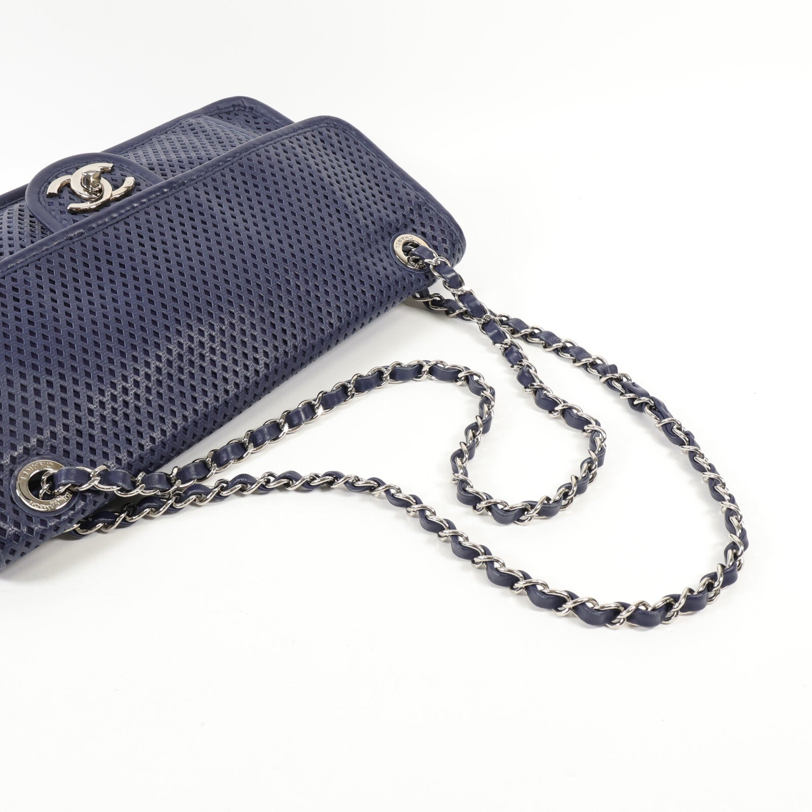 CHANEL 羊皮皮革Shoulder Bag銀扣肩背袋