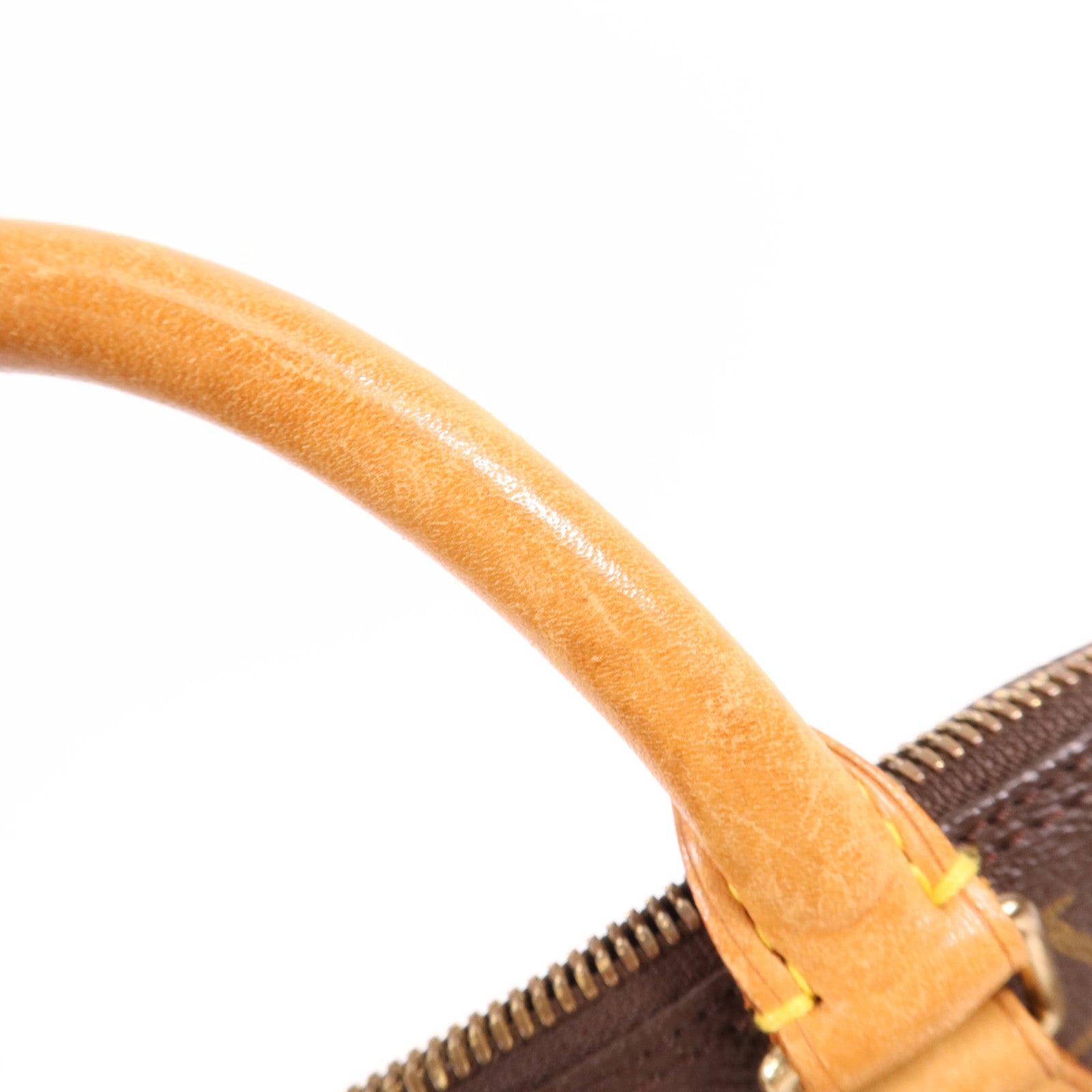 LOUIS VUITTON Monogram Alma PM金扣手挽袋棕色