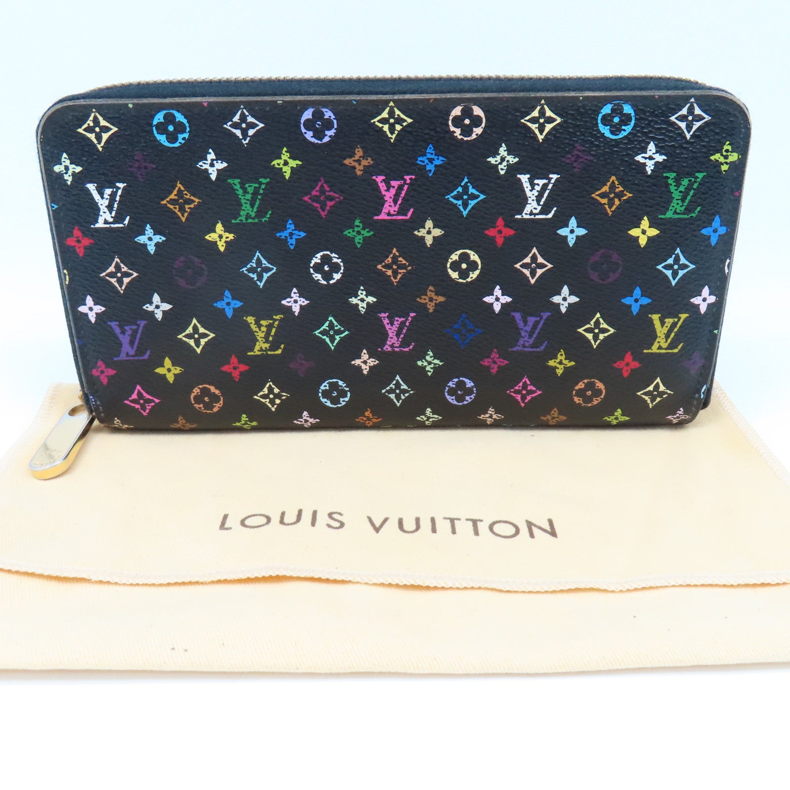 LOUIS VUITTON 【激減優惠】Monogram Multicolore Zippy wallet金扣長錢包黑色