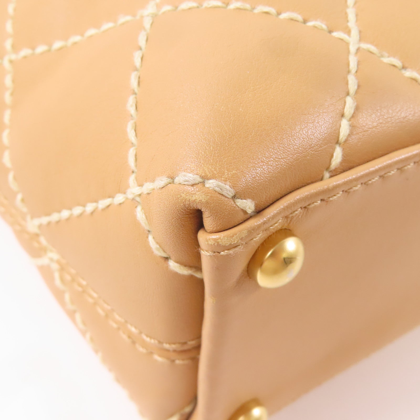 CHANEL 菱格牛皮皮革Shoulder Bag肩背袋啡色