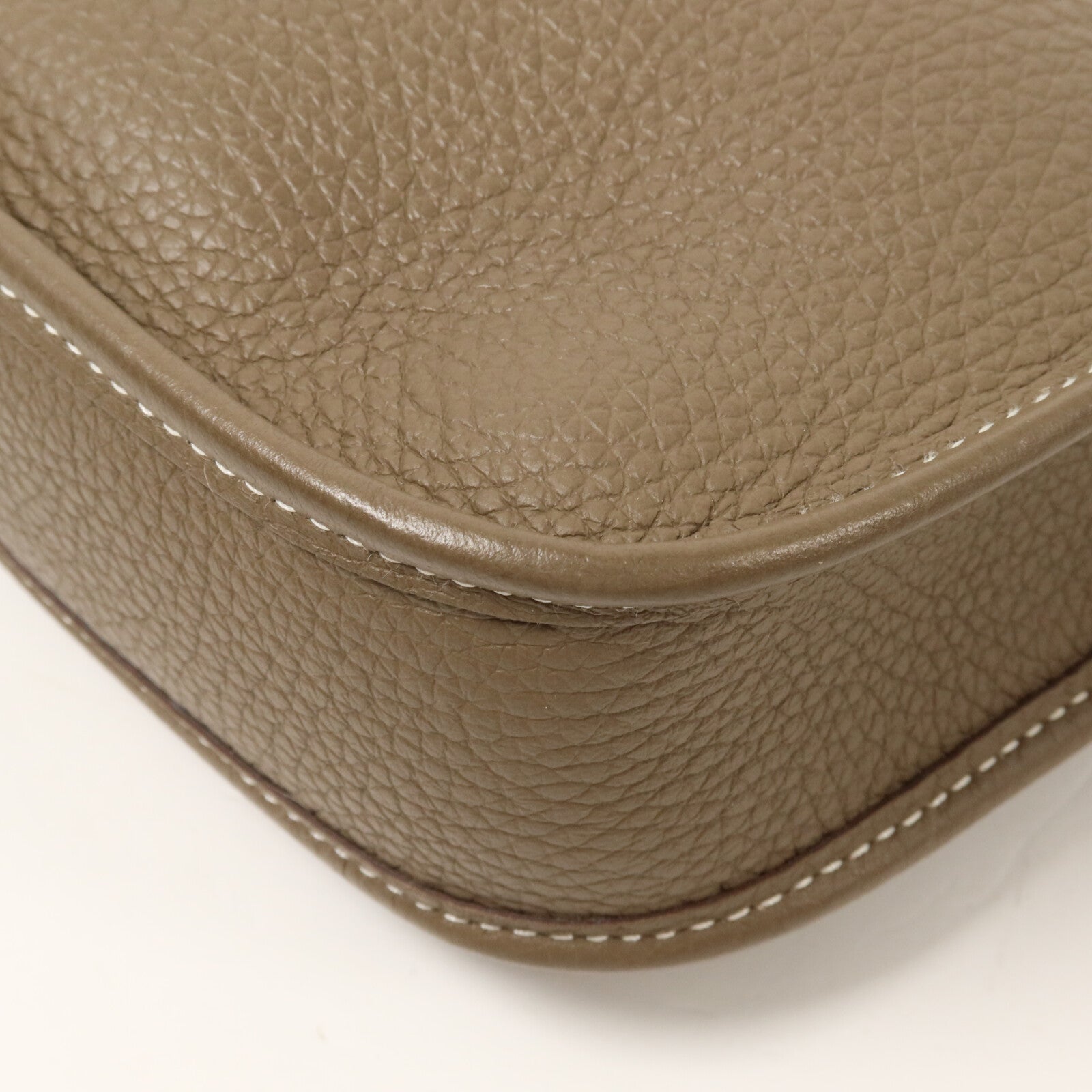 HERMES Clemence皮革Evelyne TPM肩背袋Etoupe/Bleu Indigo