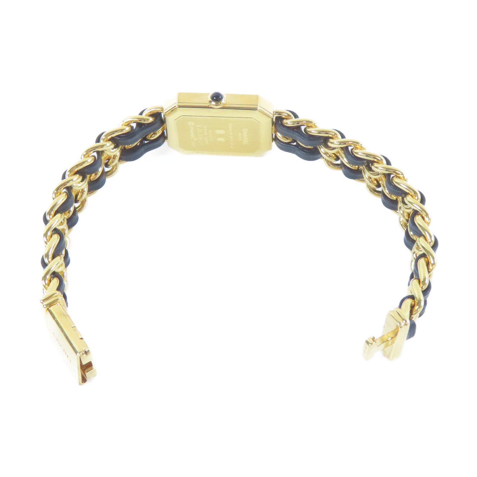 CHANEL Premiere L鍍金手錶石英機芯黑色#16.25cm