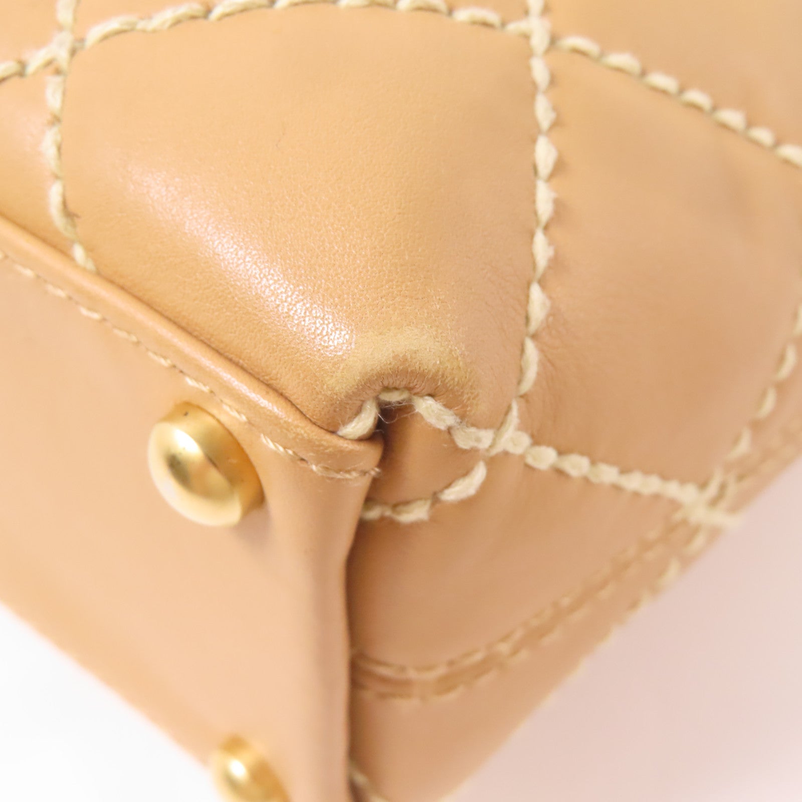 CHANEL 菱格牛皮皮革Shoulder Bag肩背袋啡色