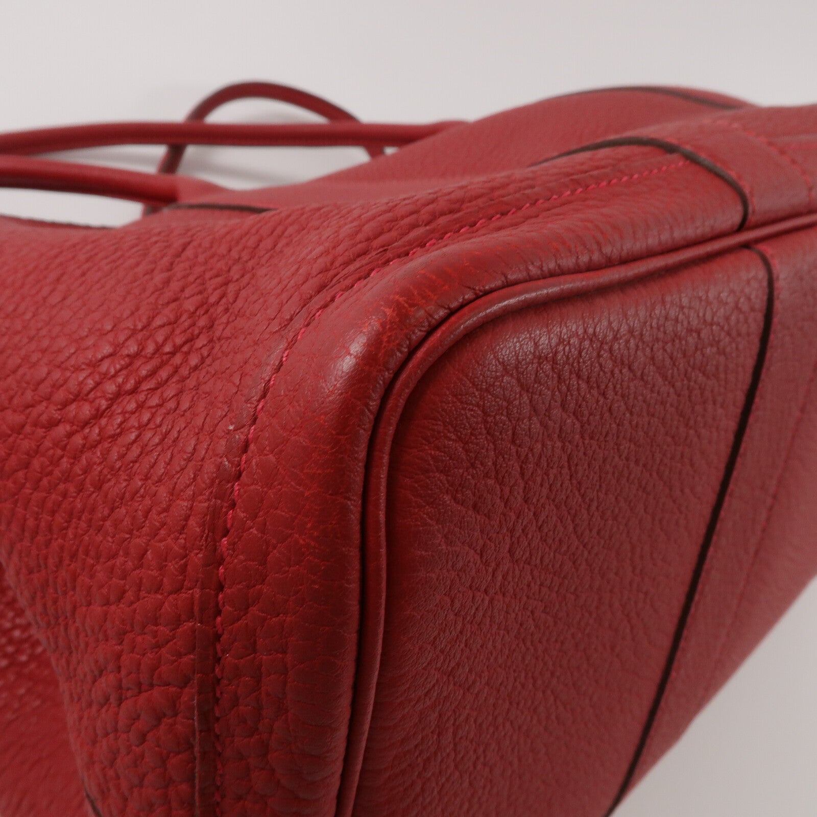 HERMES Negonda皮革Garden Party PM手挽袋Rouge Tomate