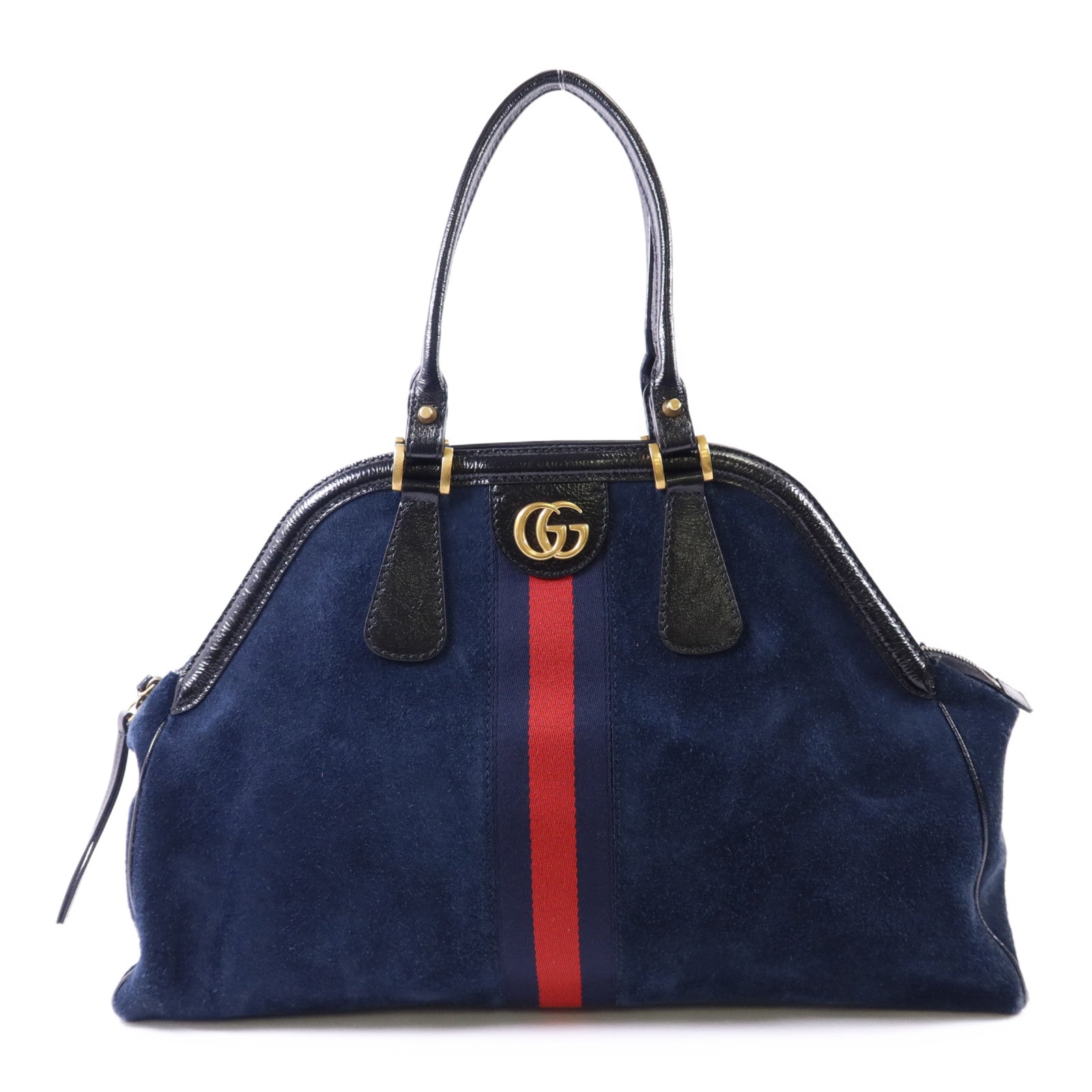 GUCCI 麂皮皮革Belle金扣肩背袋/手挽袋
