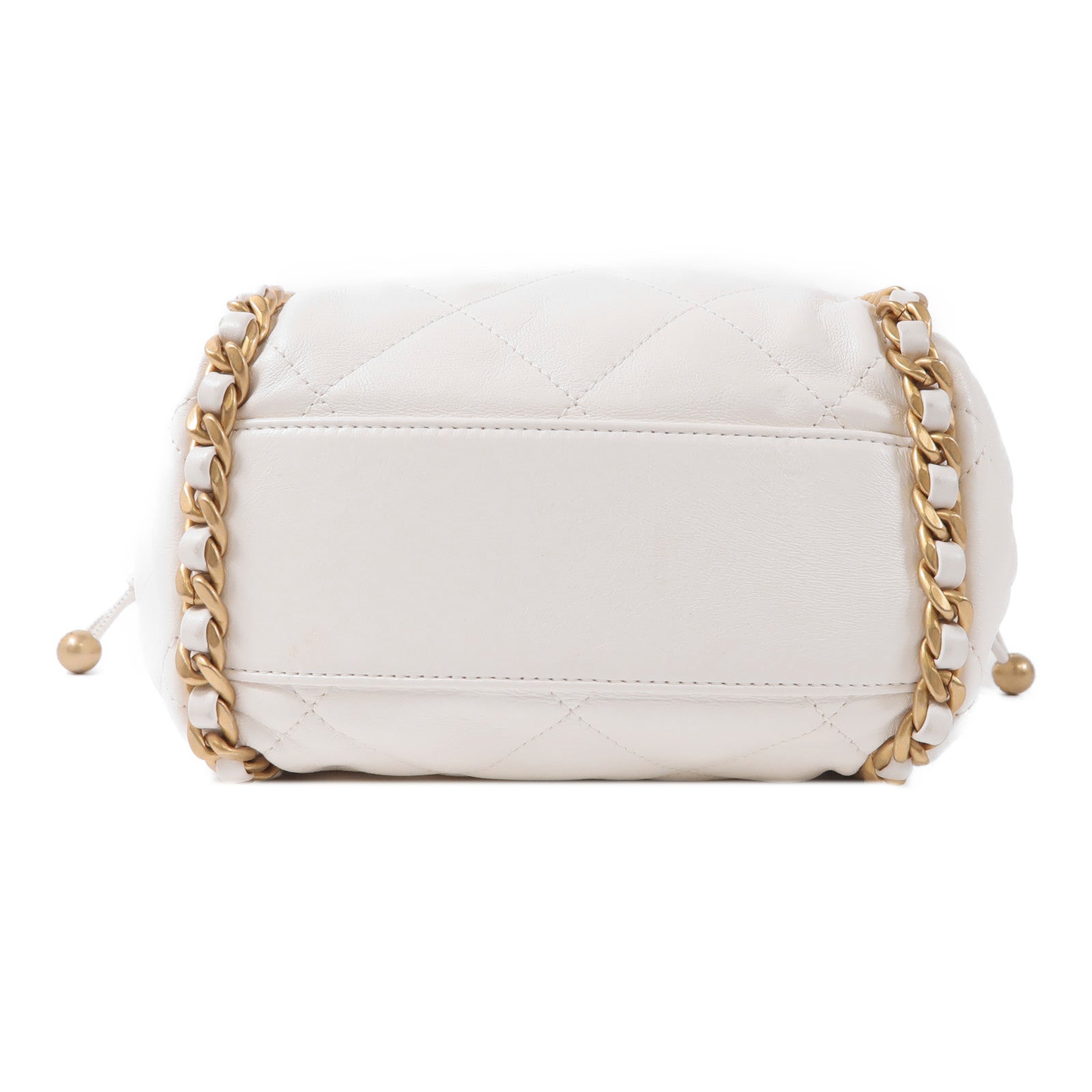 CHANEL 牛皮皮革Chain Shoulder金扣手挽肩背兩用袋