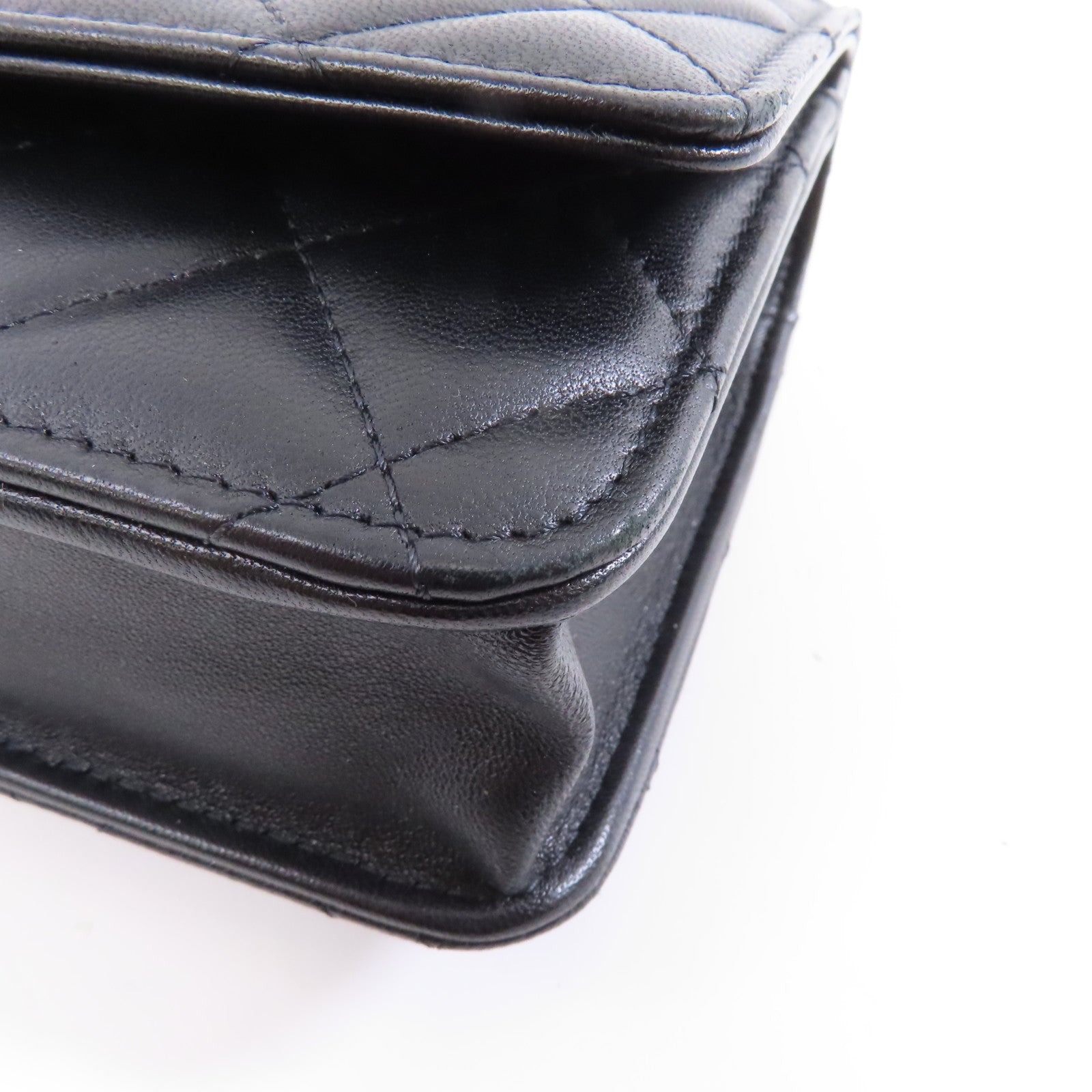 CHANEL 菱格羊皮皮革Trendy CC Wallet On Chain金扣鏈帶肩背袋黑色