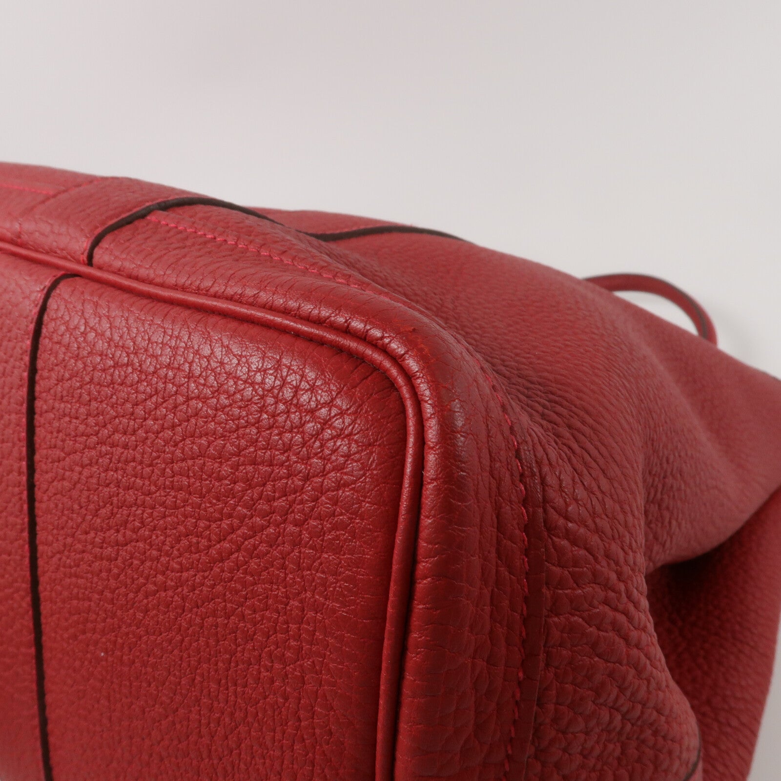 HERMES Negonda皮革Garden Party PM手挽袋Rouge Tomate