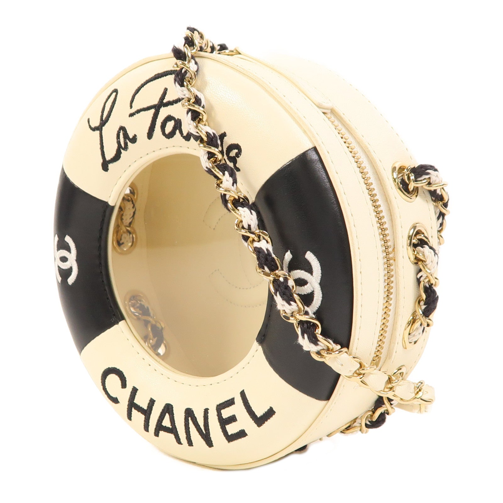 CHANEL 牛皮皮革Chain Shoulder金扣鏈帶肩背袋
