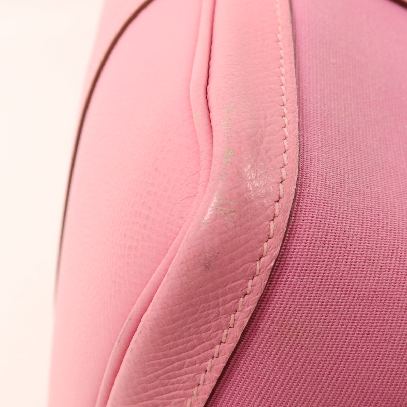 HERMES 帆布GardenParty PM手挽袋Pink/Ruby