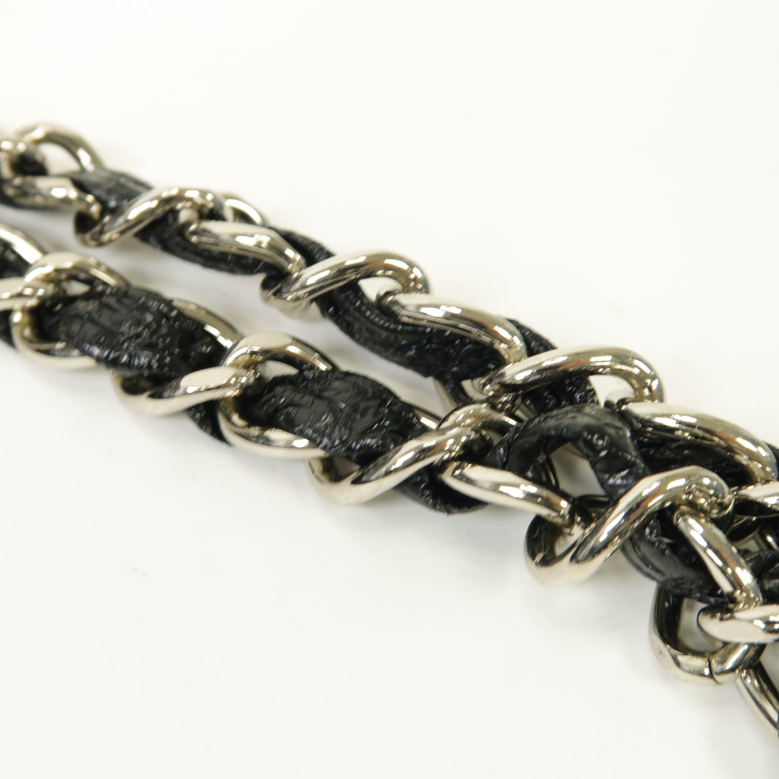 CHANEL 漆皮皮革Chain Shoulder Bag銀扣鏈帶肩背袋黒色