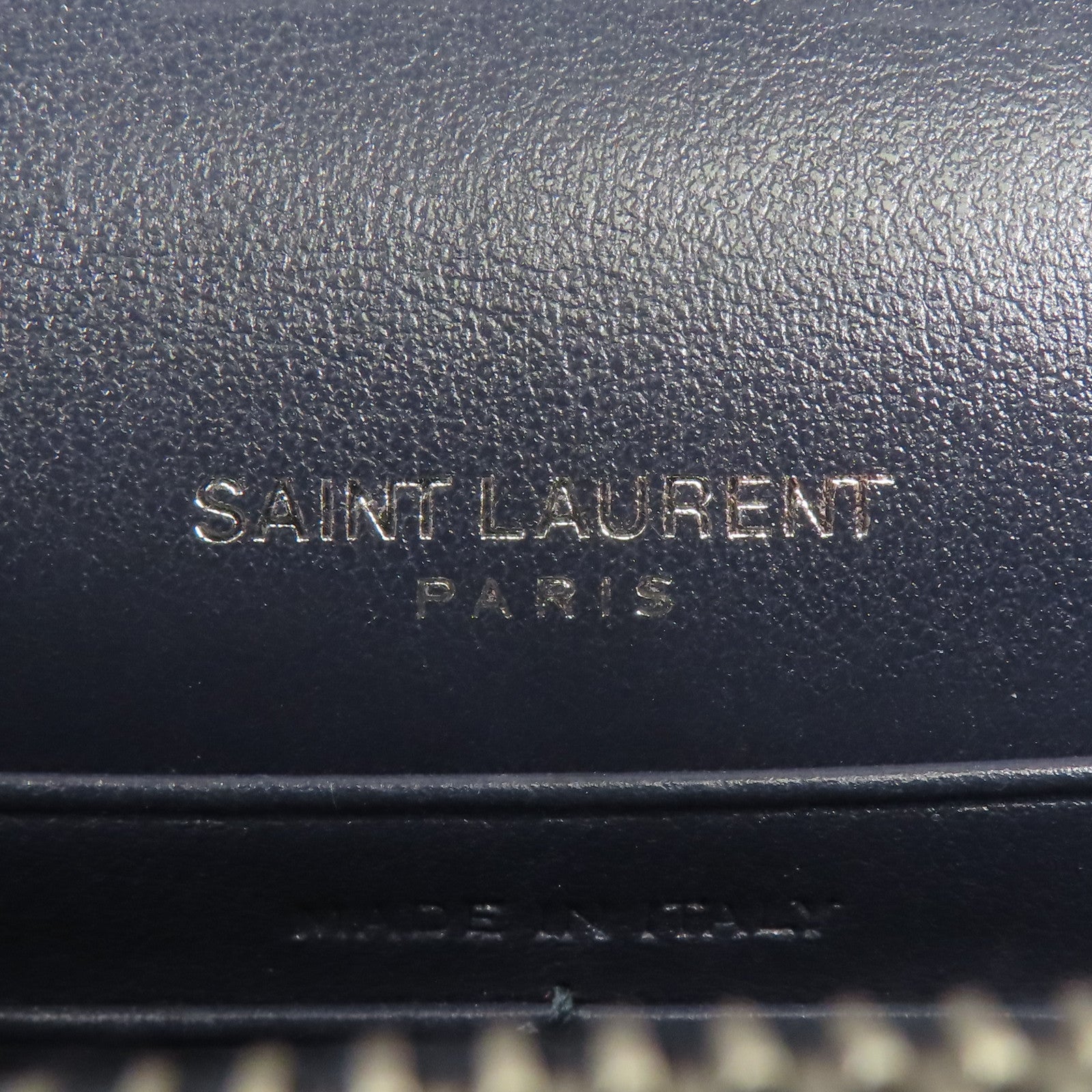 SAINT LAURENT 牛皮皮革Shoulder Bag銀扣鏈帶肩背袋