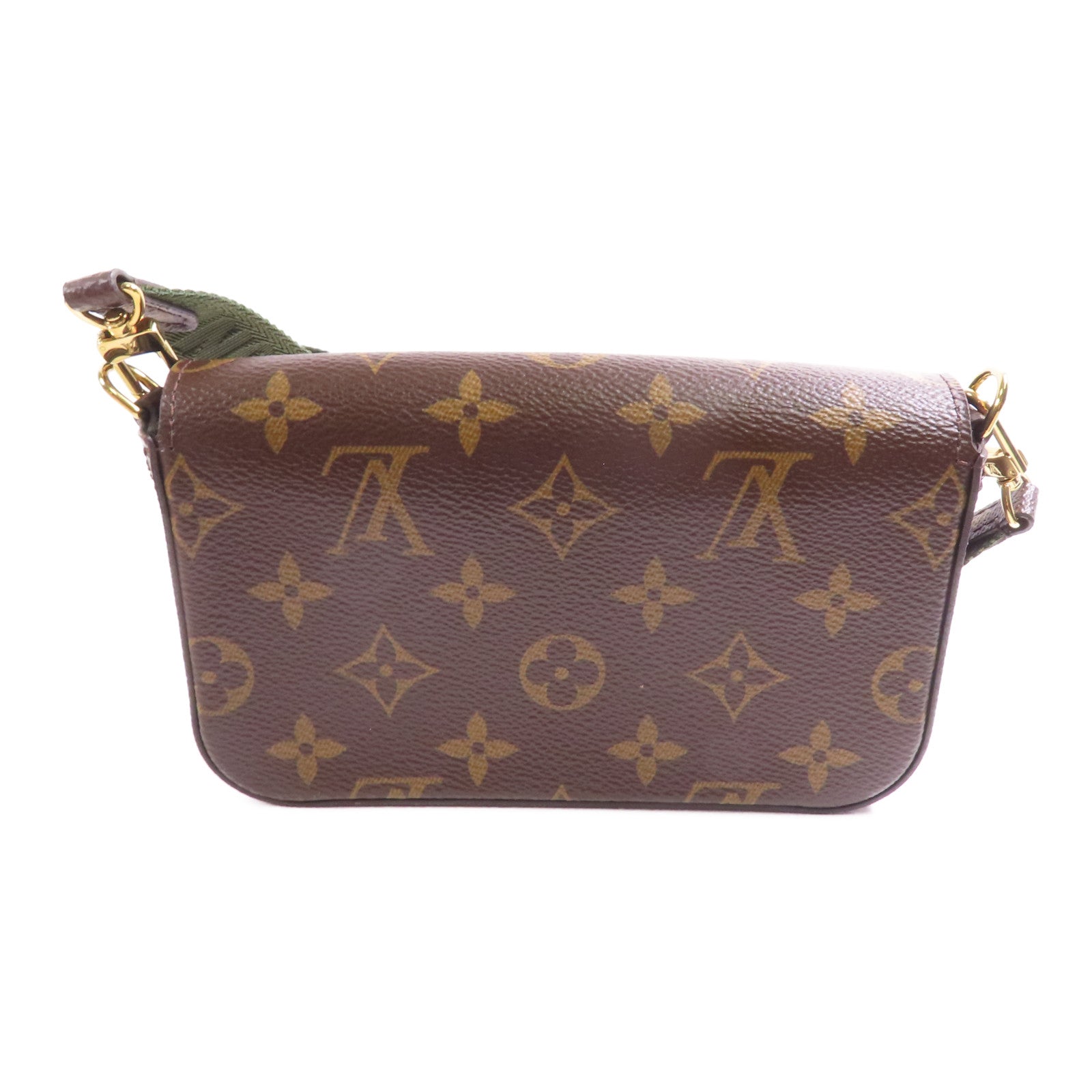 LOUIS VUITTON LV GHW Felicie Strap & Go Shoulder Bag M80091 Monogram Brown/Green