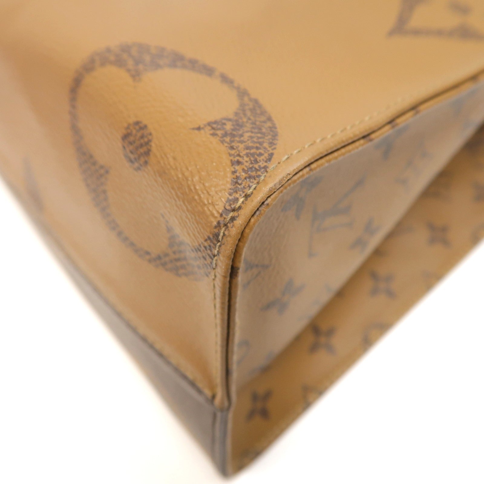 LOUIS VUITTON Monogram Giant Reverse OnTheGo MM金扣手挽肩背兩用袋啡色