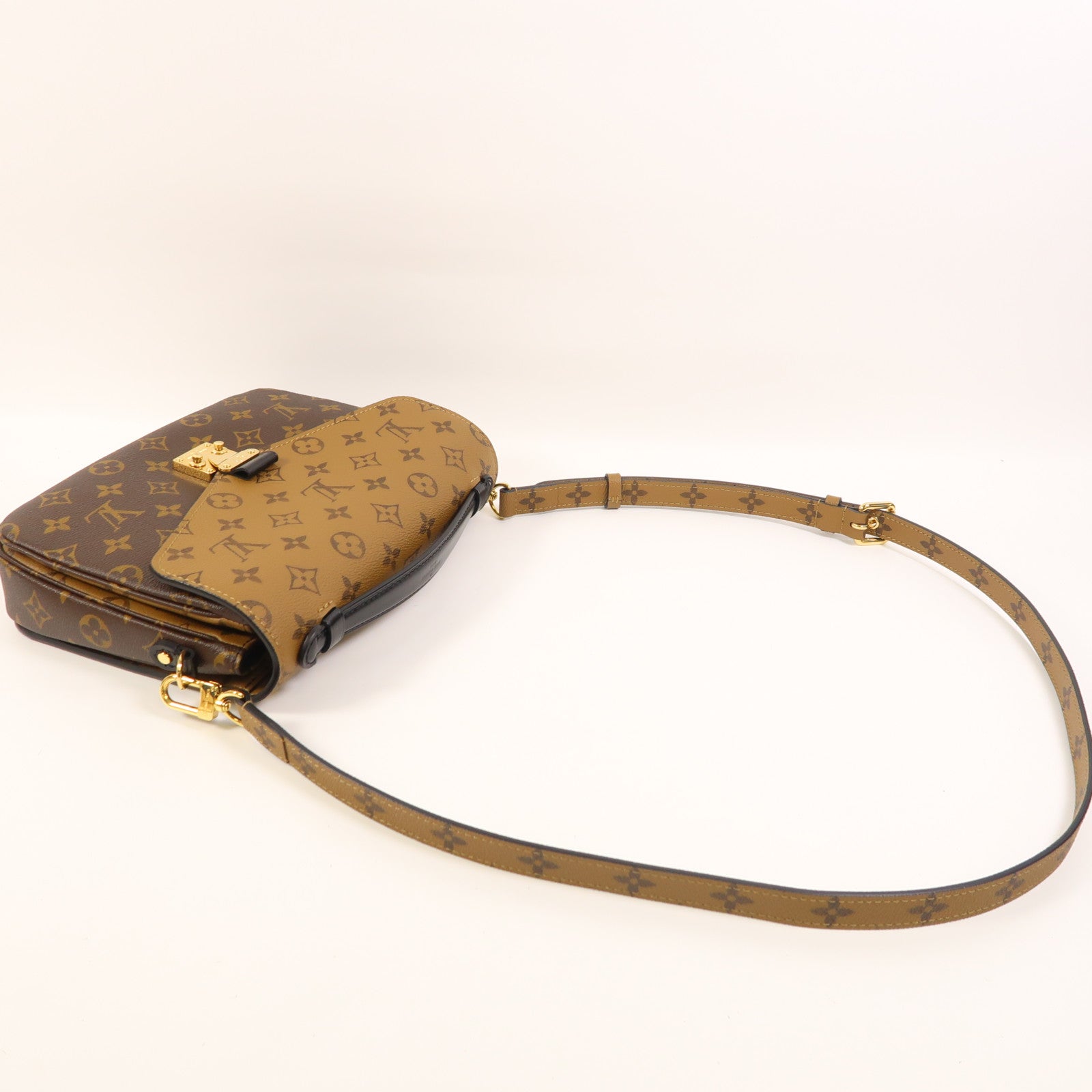 LOUIS VUITTON Monogram Reverse Pochette Metis金扣手挽肩背兩用袋