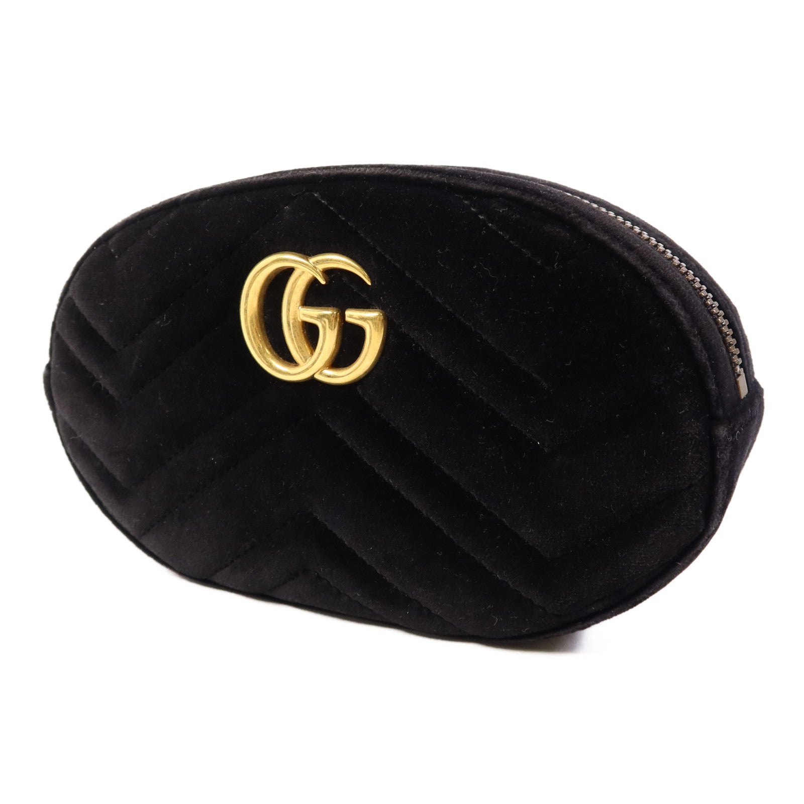 GUCCI 天鵝絨Waist Bag金扣腰包